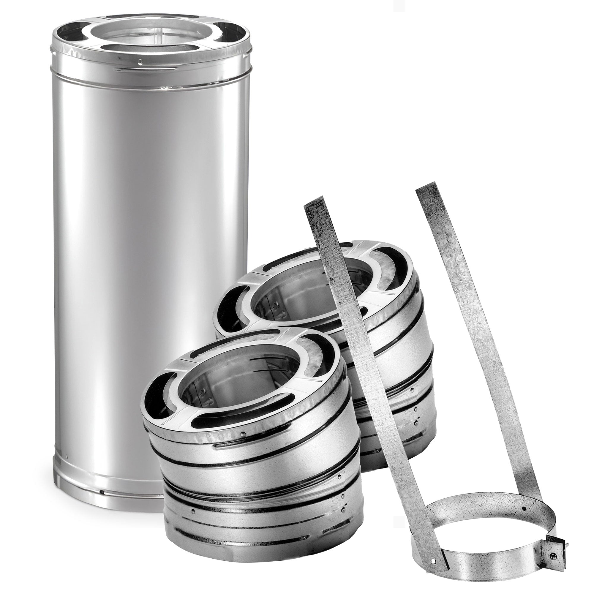 DuraVent 30 Degree Stainless Steel Swiveling Elbow Kit & Triple Wall Stove Pipe