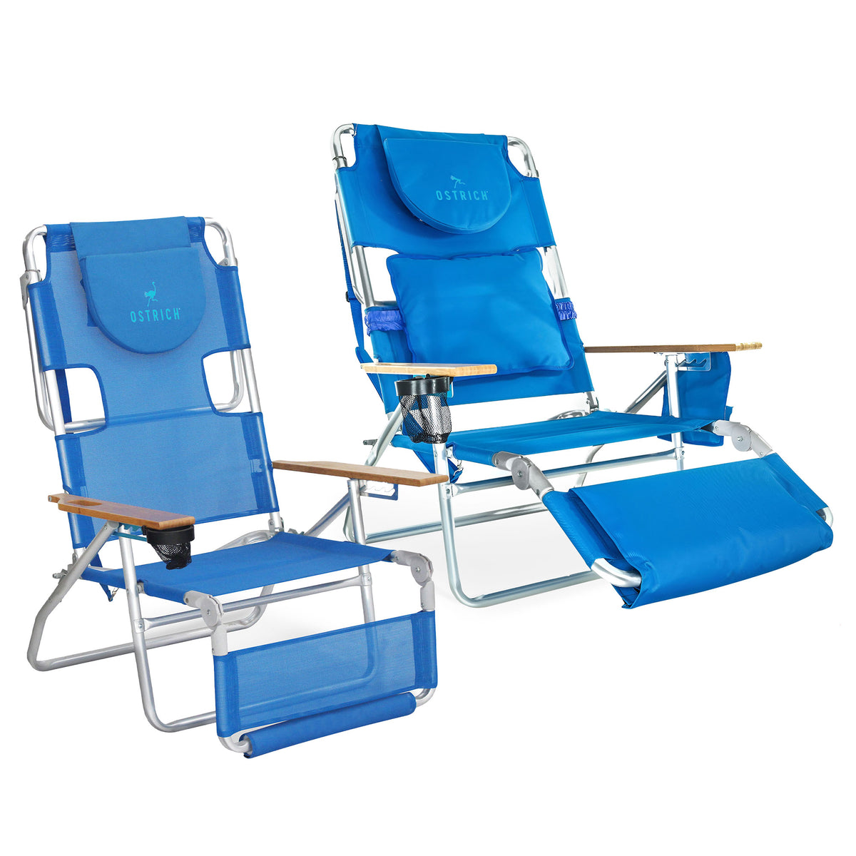 Ostrich Original 3N1 Beach Lounge Chair and Deluxe 3N1 Outdoor Lounge Chair