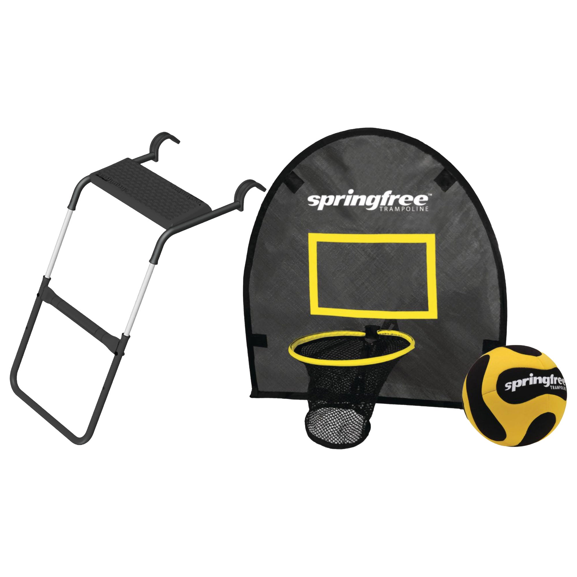 Springfree Trampoline Basketball Game FlexrHoop Accessory & FlexrStep V2 Ladder