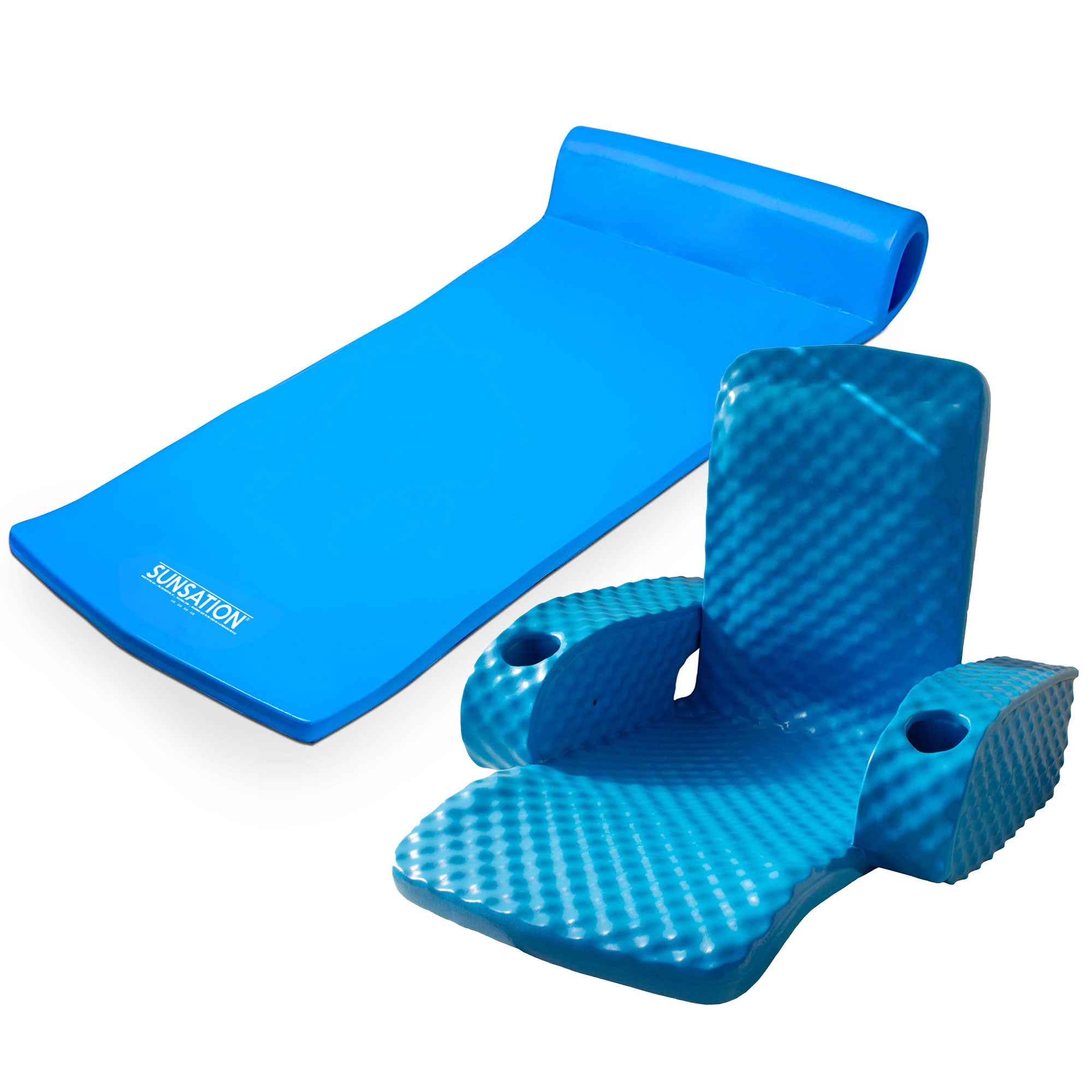 TRC Recreation Folding Baja Swimming Pool Float Armchair & Sunsation Pool Float