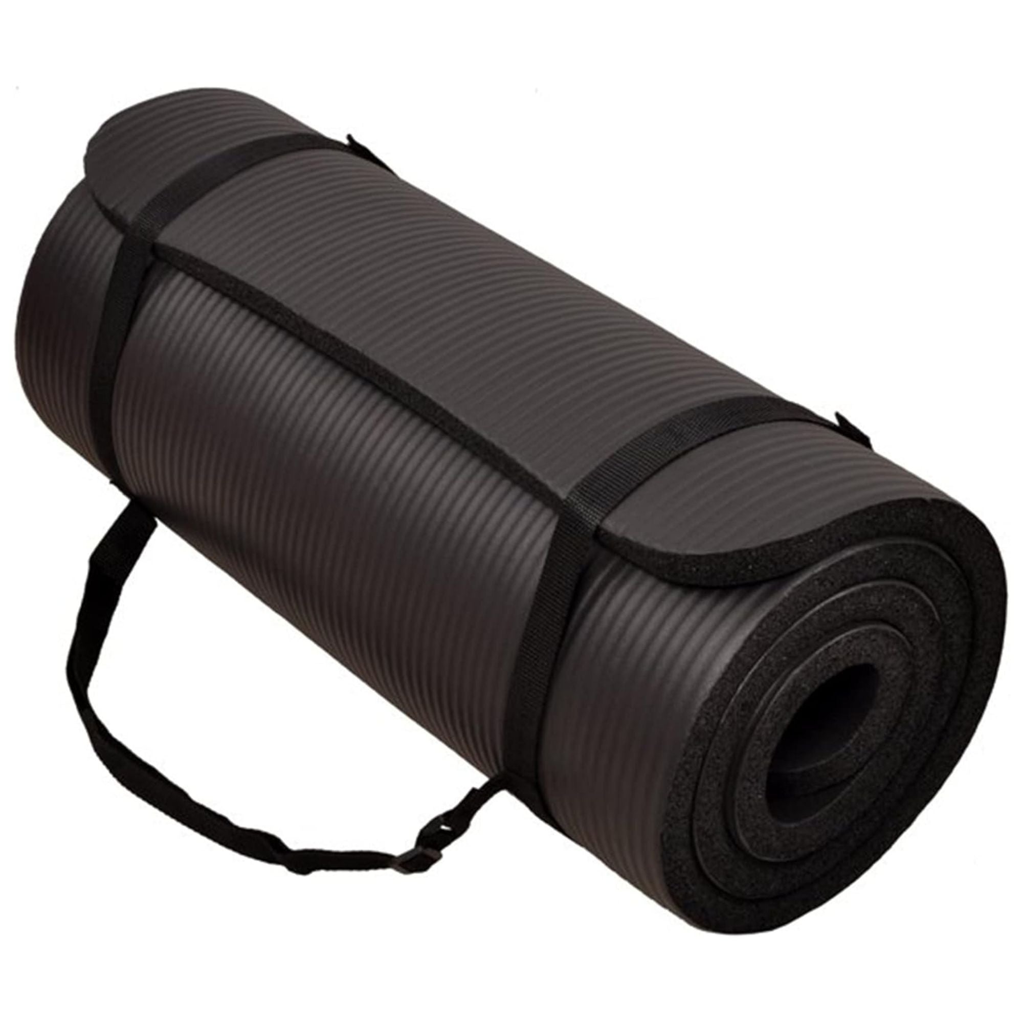 BalanceFrom Yoga Mat, 1" Extra Thick Exercise Pilates Mat, Graphite (Open Box)