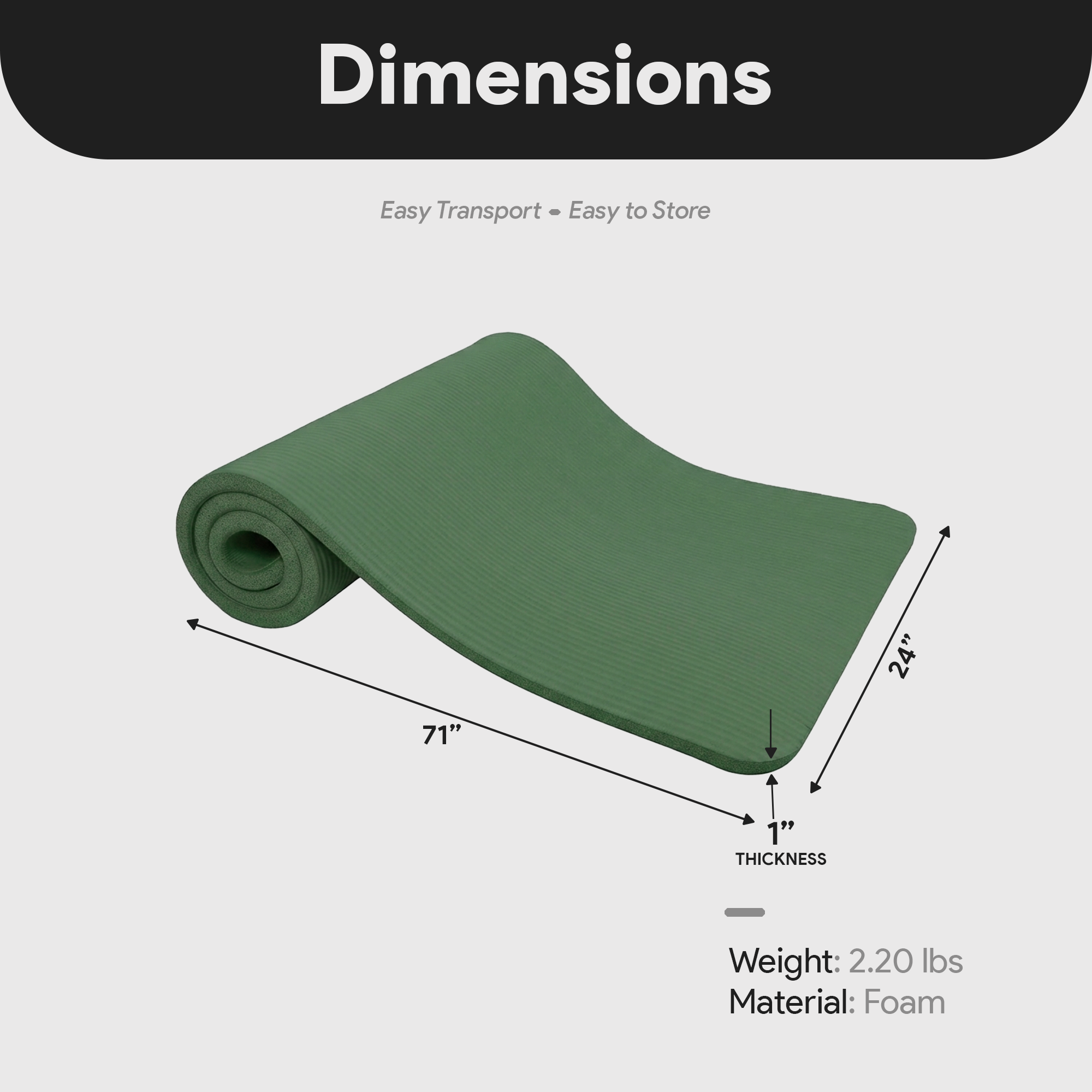 BalanceFrom Yoga Mat, 1" Extra Thick Exercise Pilates Workout Mat (Open Box)