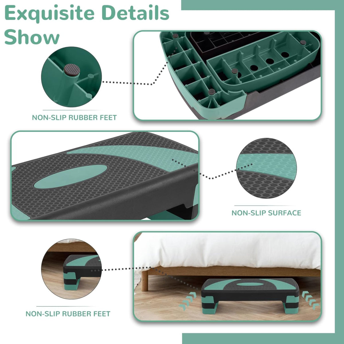 Fitvids Workout Step Aerobic Platform with 3 Level Adjustable Heights (Open Box)