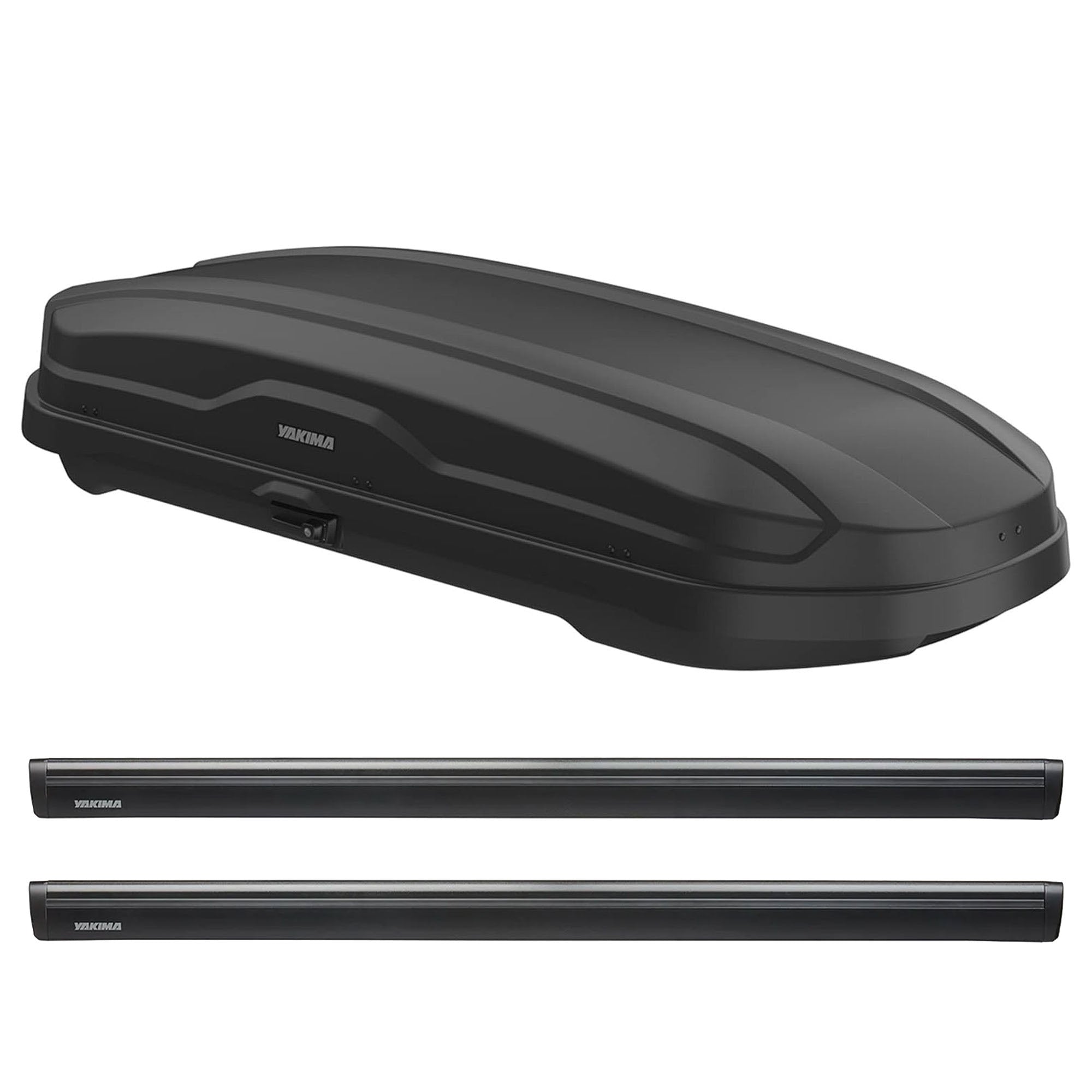 Yakima SkyBox NX XL 18 Cubic Foot Cargo Box and JetStreamRoof Rack Crossbars