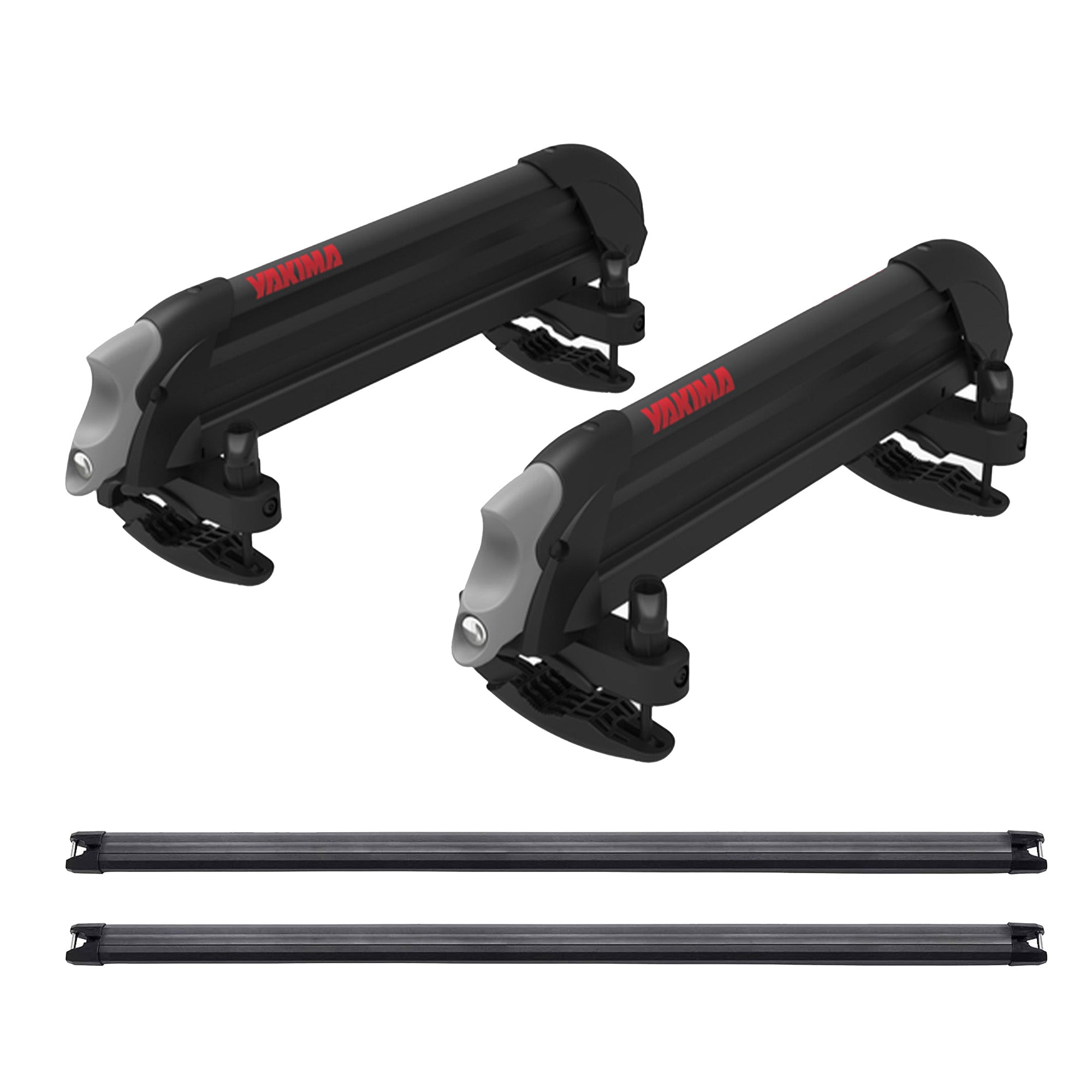 YAKIMA ReelDeal Padded Rooftop Rack Mount & 2 Pack 55 Inch Aluminum HD Crossbar