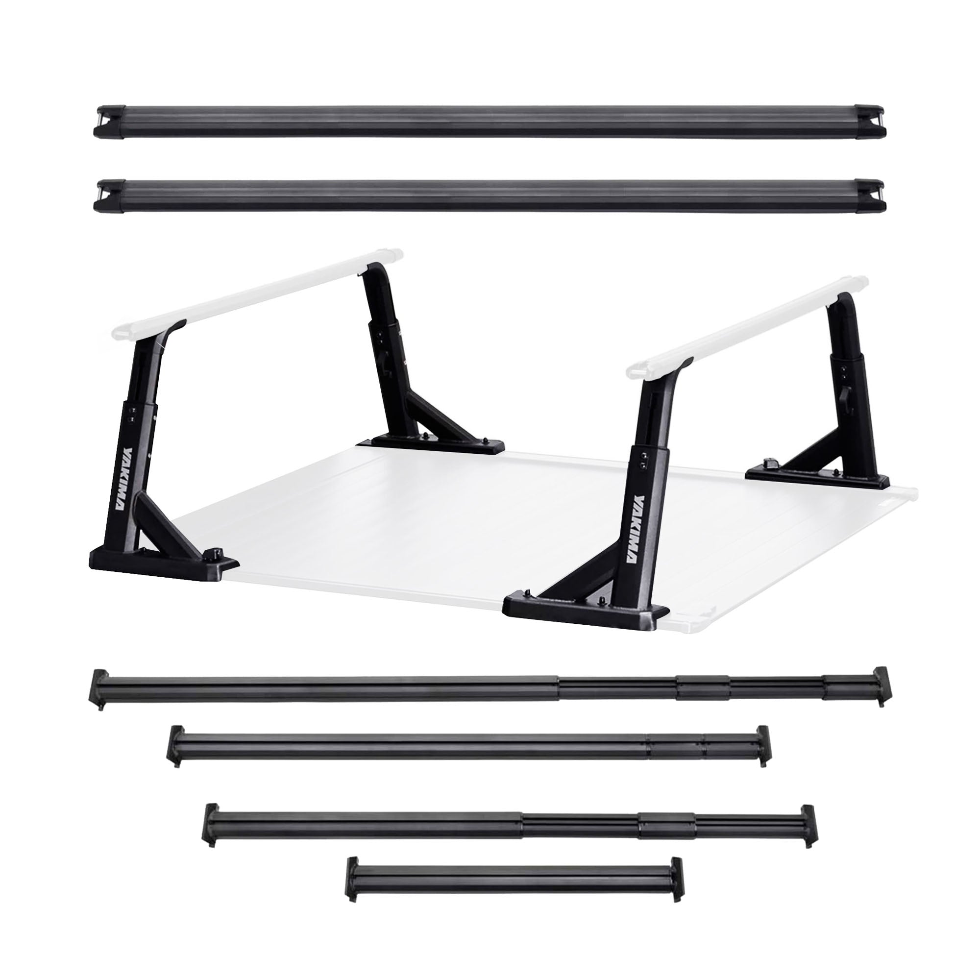 Yakima Aluminum OverHaul HD Towers, 68" Heavy Duty Crossbars, SideBar Side Rails