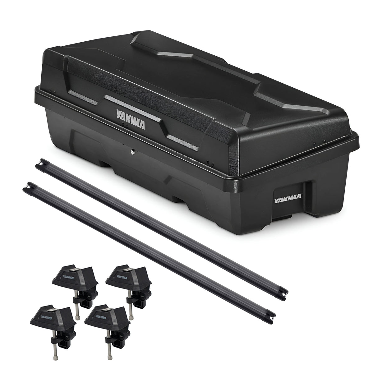 Yakima DeepSpace 10 Rooftop Cargo Box, 68" Heavy Duty Crossbars & Rack Towers - VMInnovations