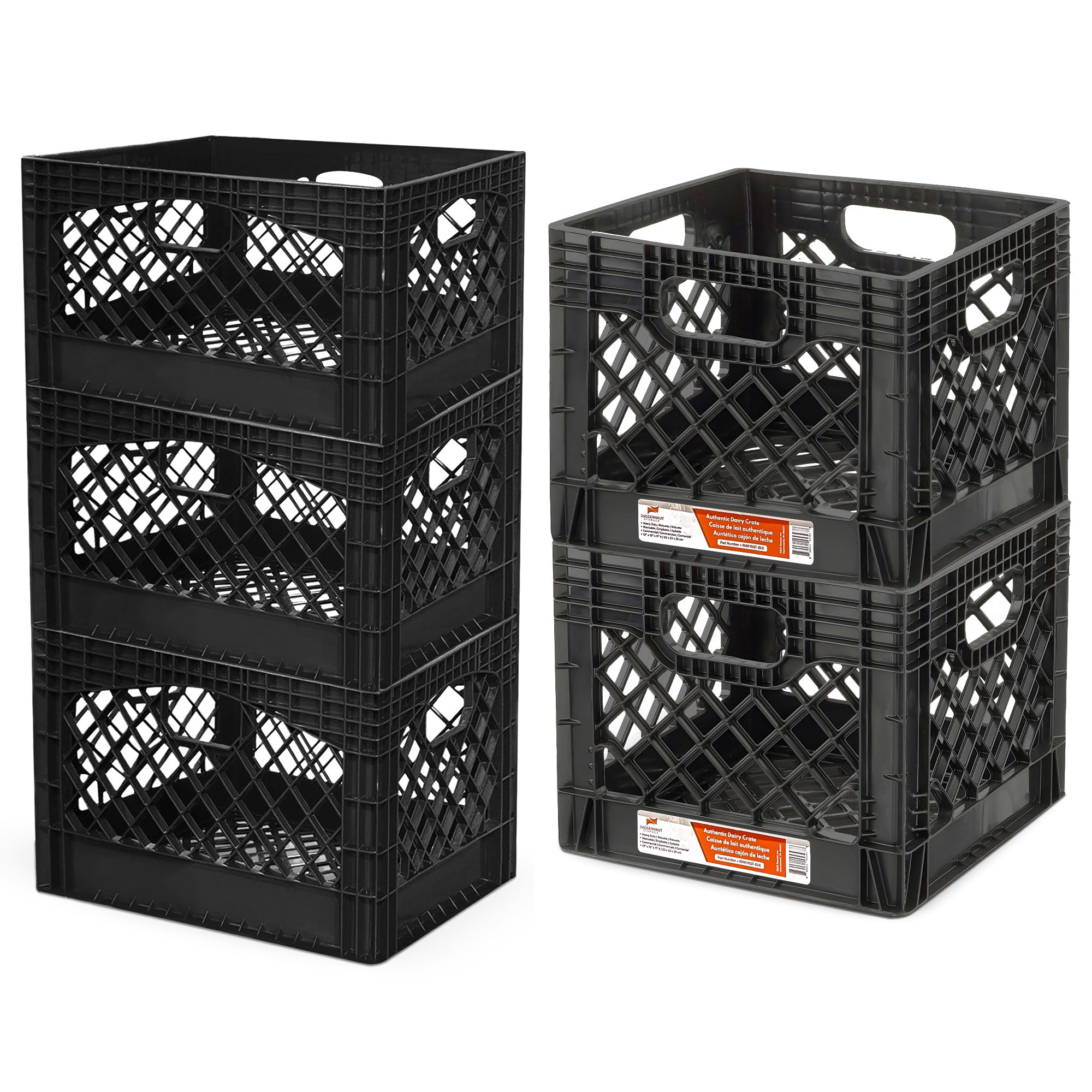 Juggernaut Storage 3 Pack Storage Crates, 24 Qt and 2 Pack Storage Crates, 16 Qt - VMInnovations