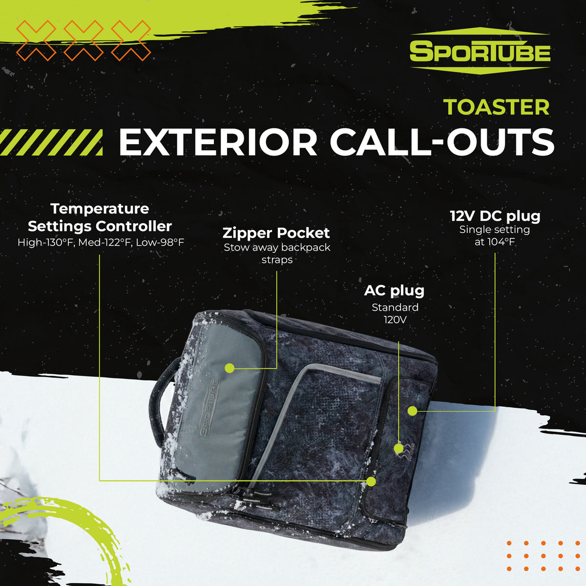 Sportube Toaster Heated Boot Bag with 3 Temperature Settings and Large Interior