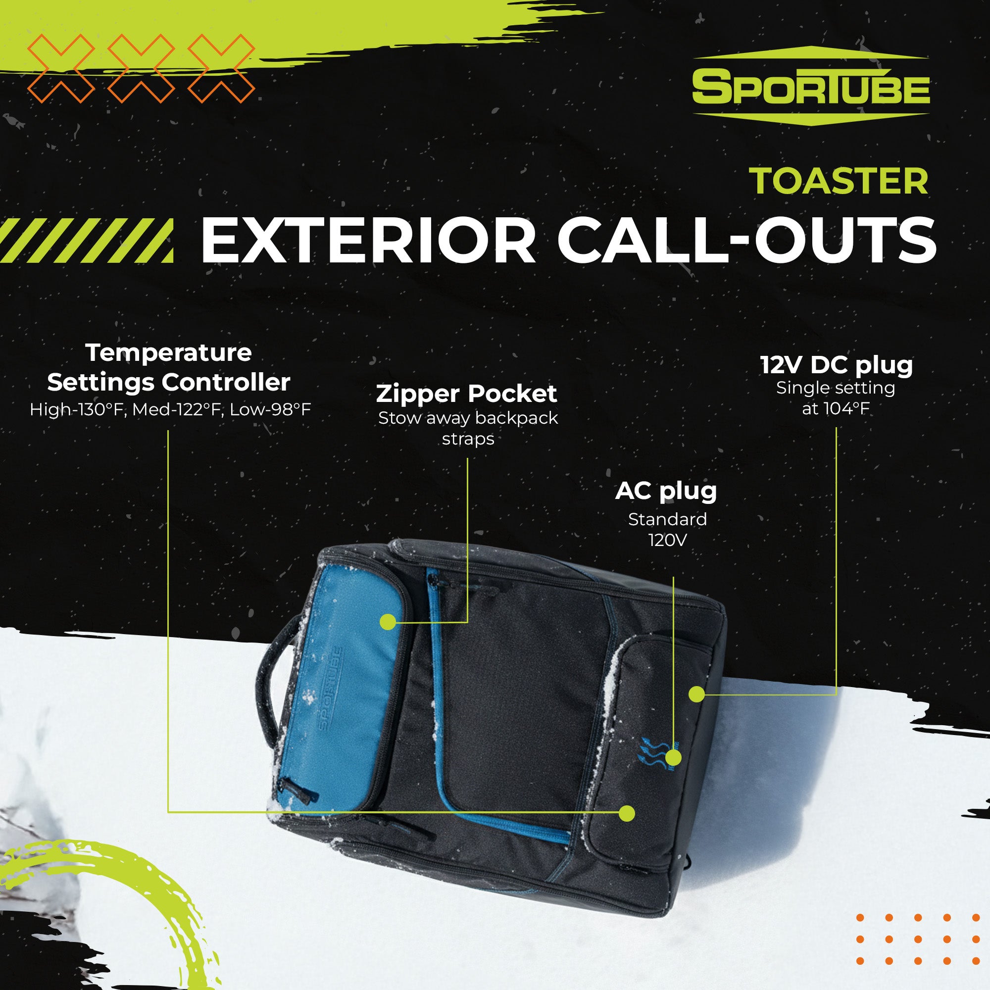 Sportube Toaster Heated Boot Bag with 3 Temperature Settings and Large Interior