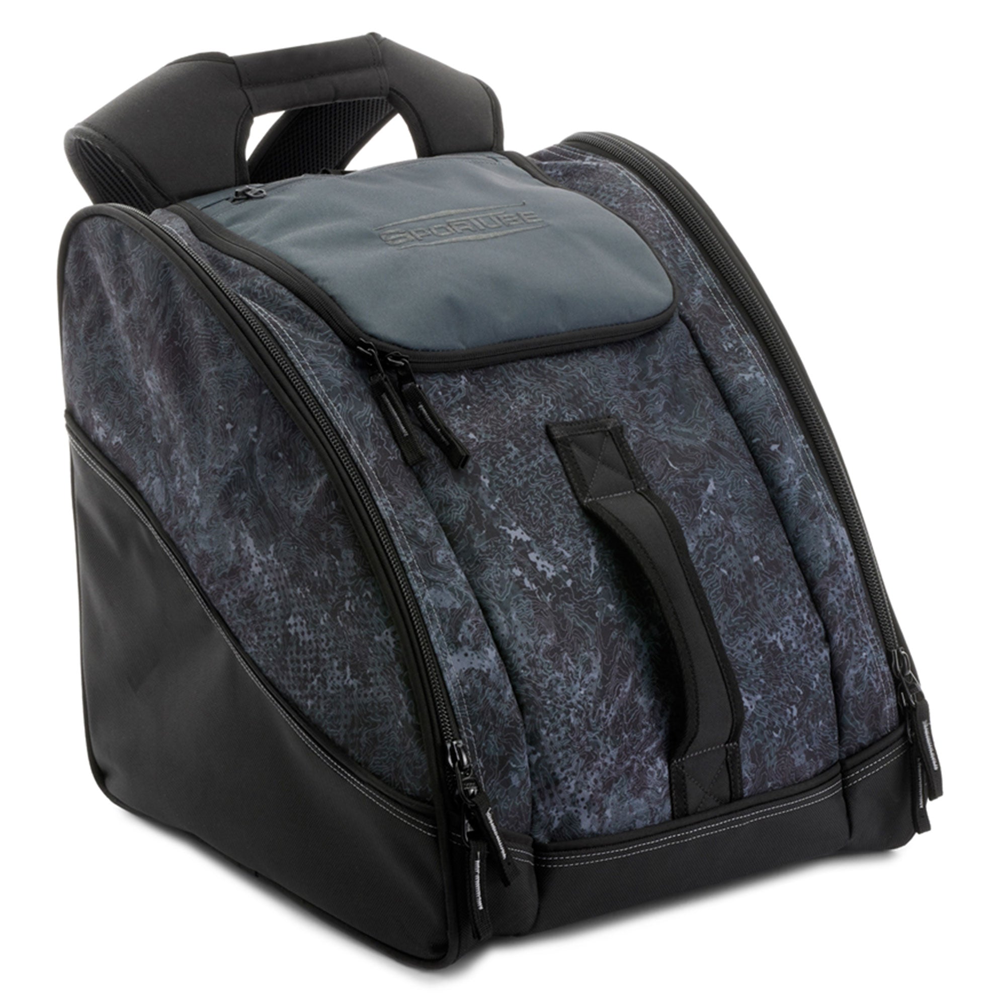 Sportube Traveler Boot Bag, 45L Ski & Snowboard Gear Backpack, Graphite Topo - VMInnovations
