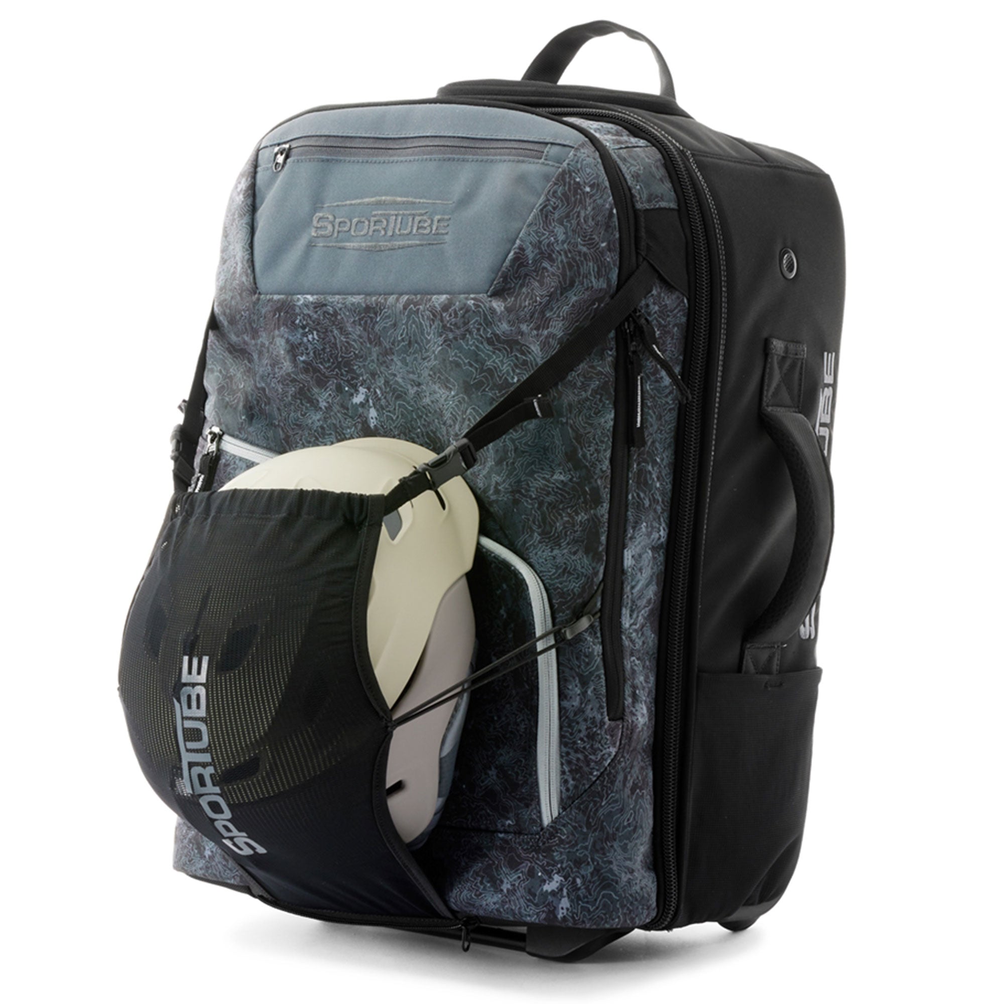 Sportube Cabin Cruiser Wheeled Carry-On Boot Bag Travel Gear, Graphite Topo