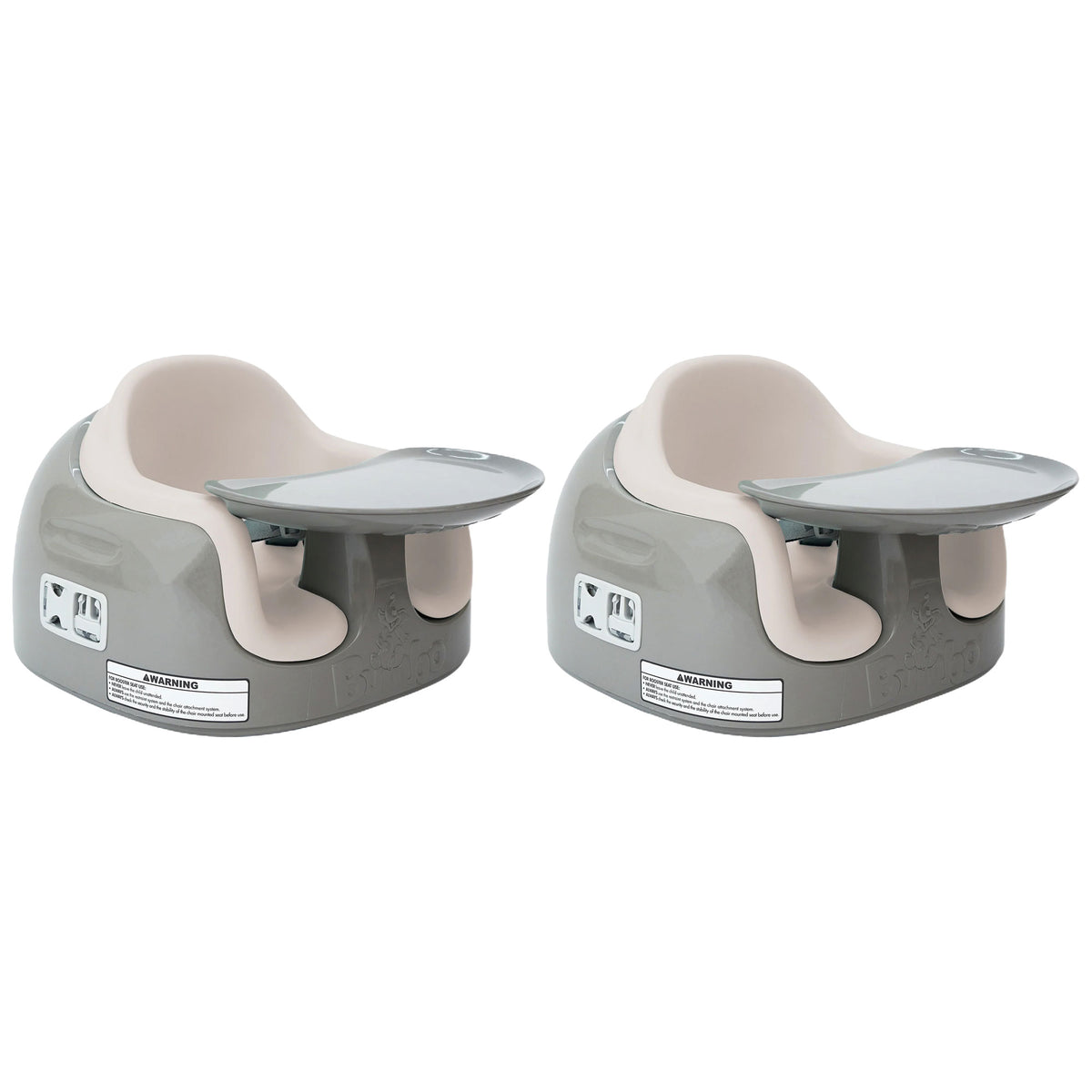 Bumbo Toddler 3-in-1 Booster High Chair and Tray, Breige/White Sand, 2 Pack