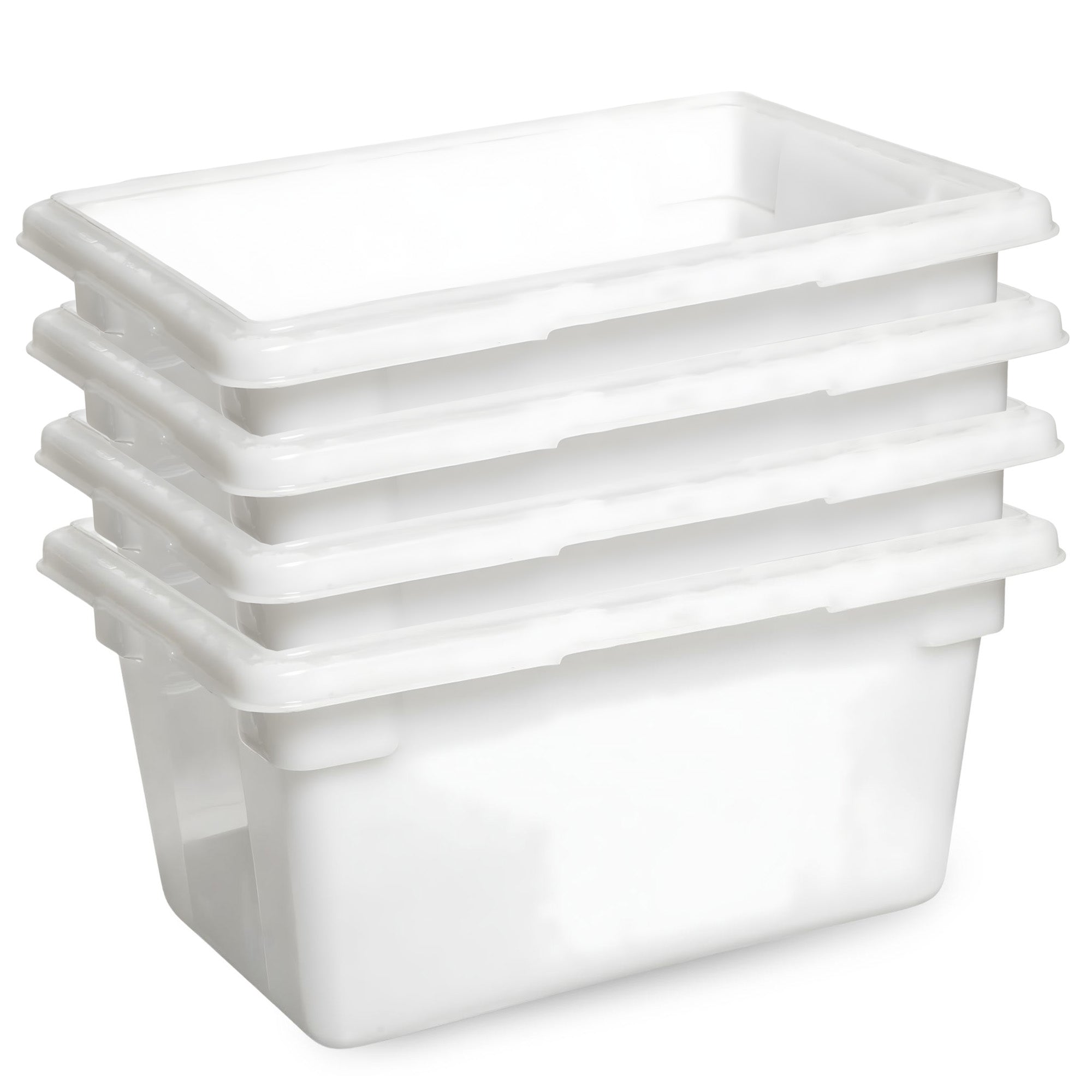 Rubbermaid Food Storage Tote Box, Freezer/Dishwasher Safe, 5 Gal, White, 4 Pack - VMInnovations