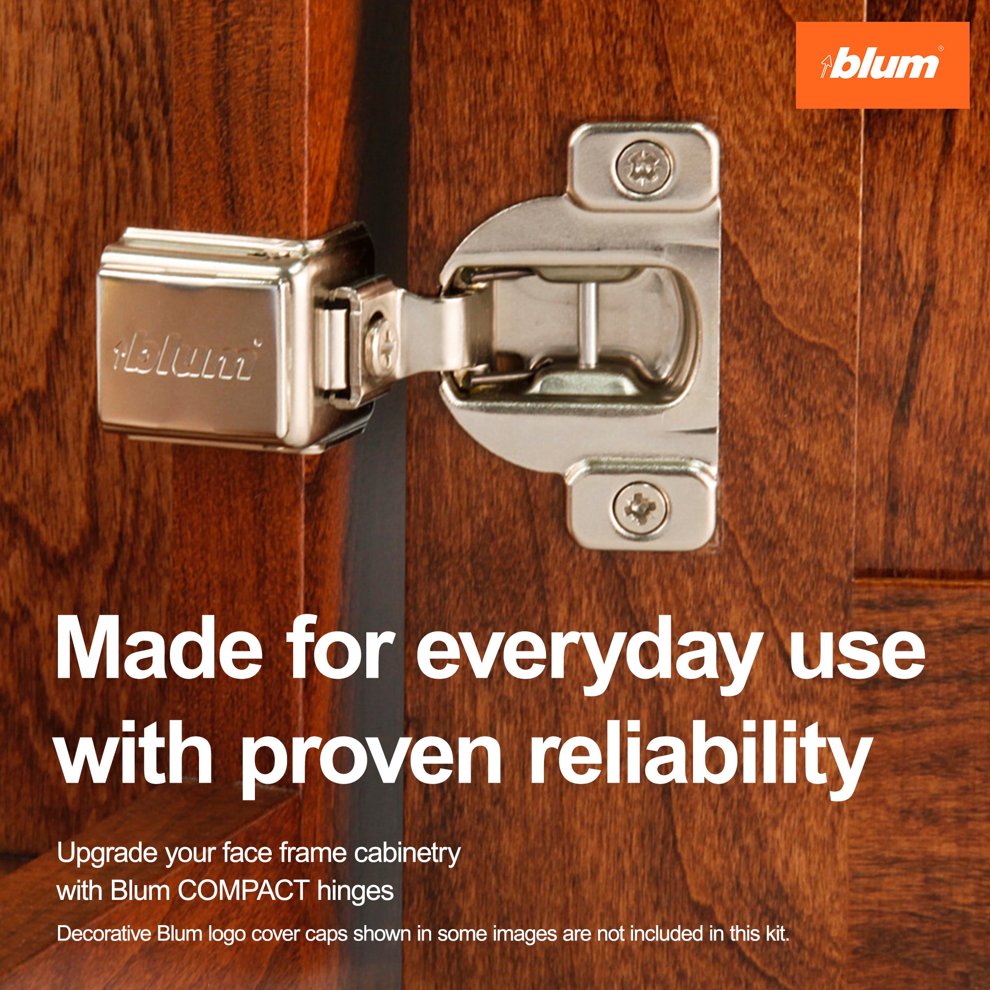 Blum COMPACT hinge, 50 Pack, 1-1/4" Overlay, 110° Opening Angle, Concealed Hinge
