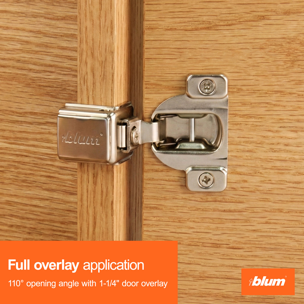 Blum COMPACT, 1-1/4" Opening Angle, Concealed Hinges for Cabinets (Open Box)