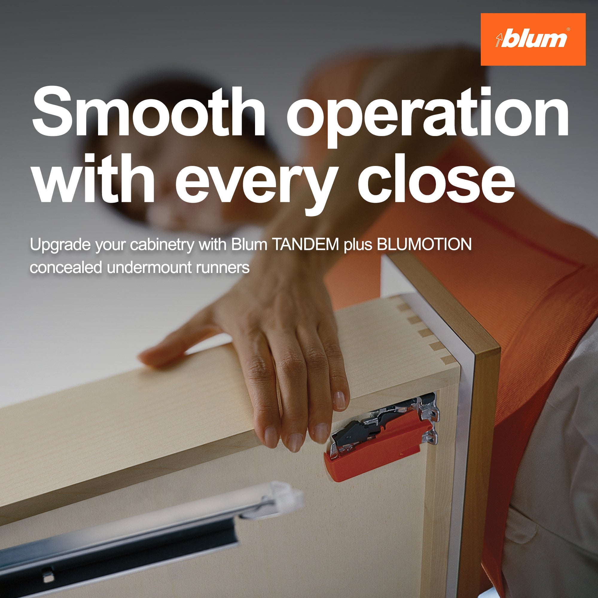 Blum TANDEM plus BLUMOTION Concealed Undermount Drawer Runner Kit, 18-Inch, Full Extension, Soft-Close, Steel, 100 lb. Load Capacity for Wood Drawers - VMInnovations