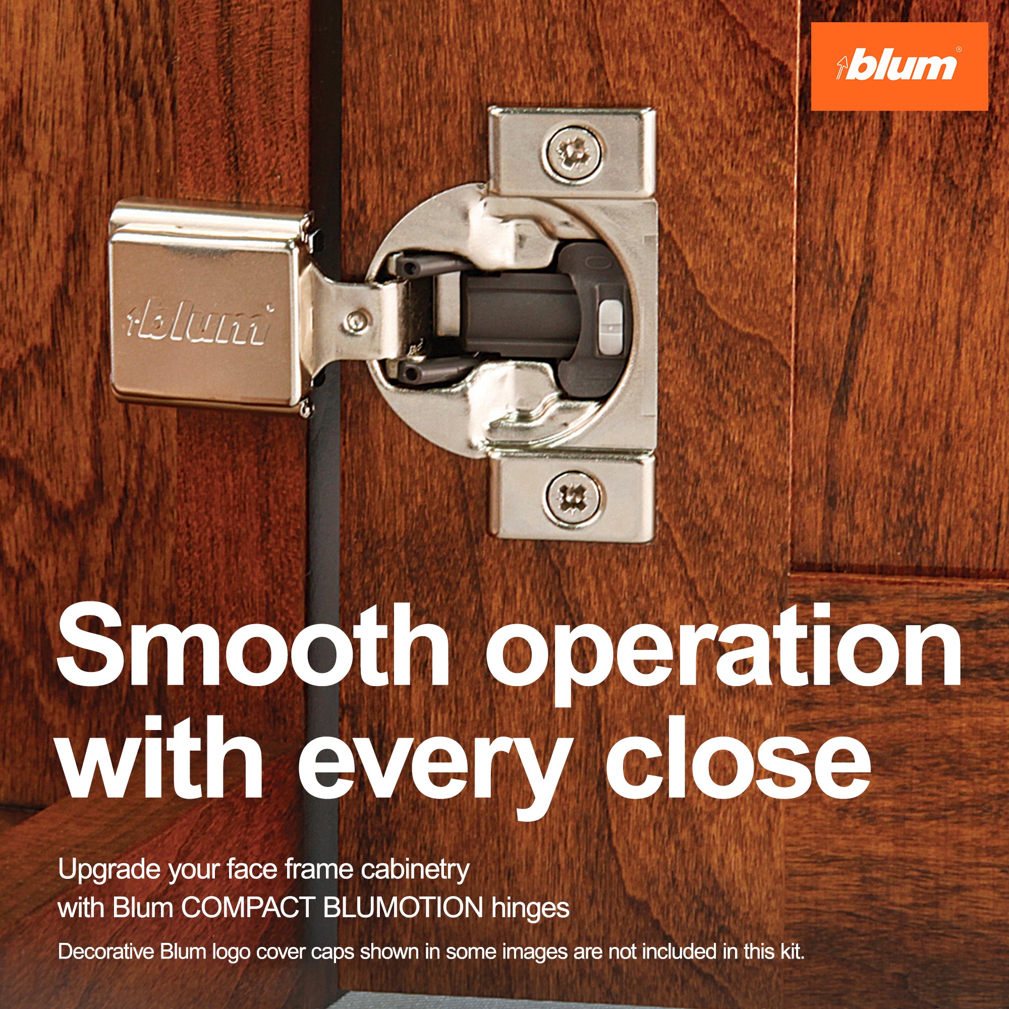 Blum COMPACT BLUMOTION Hinge, 15 Pack, 1/2" Overlay, 105° Opening Angle, Steel