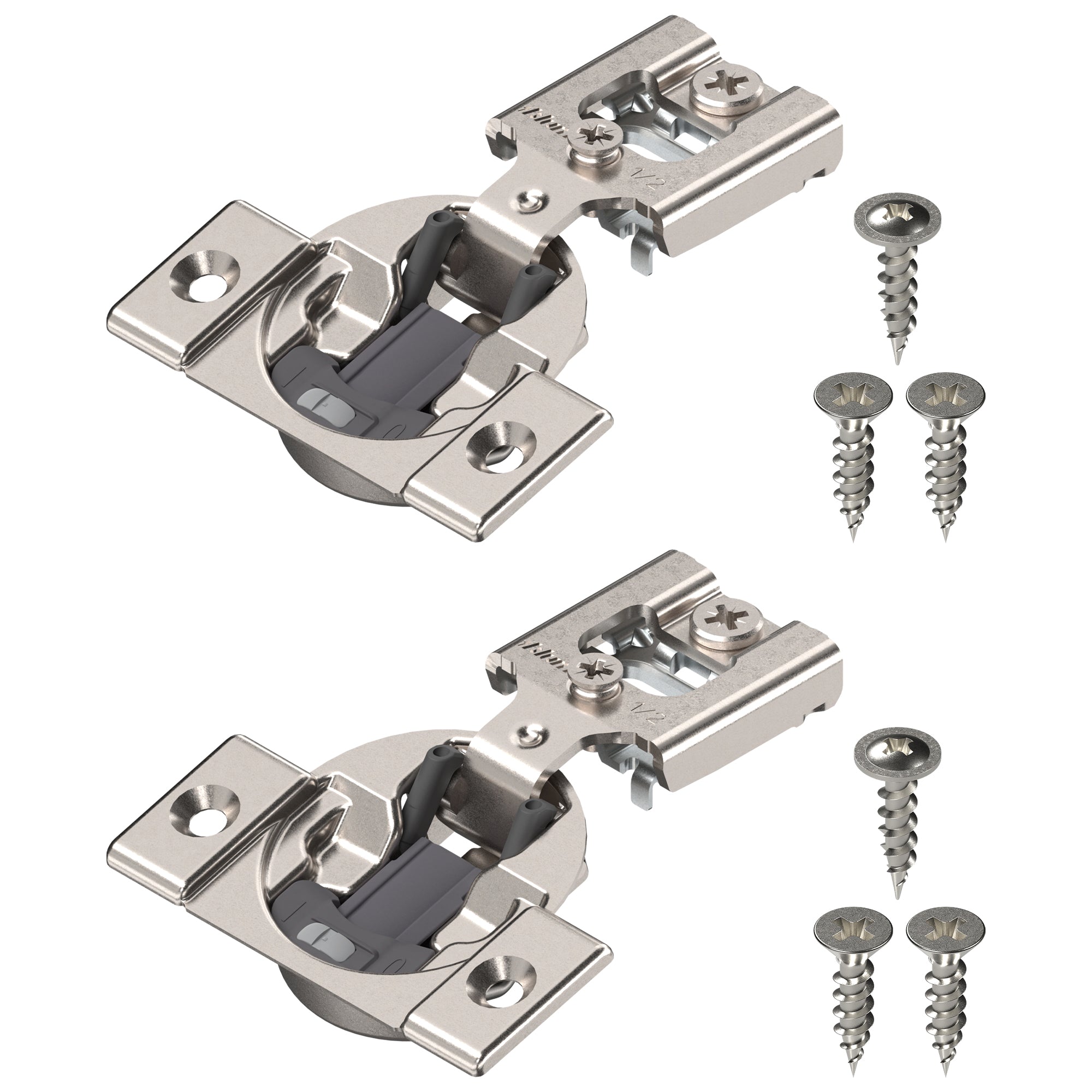 Blum COMPACT BLUMOTION Hinge, 15 Pack, 1/2" Overlay, 105° Opening Angle, Steel