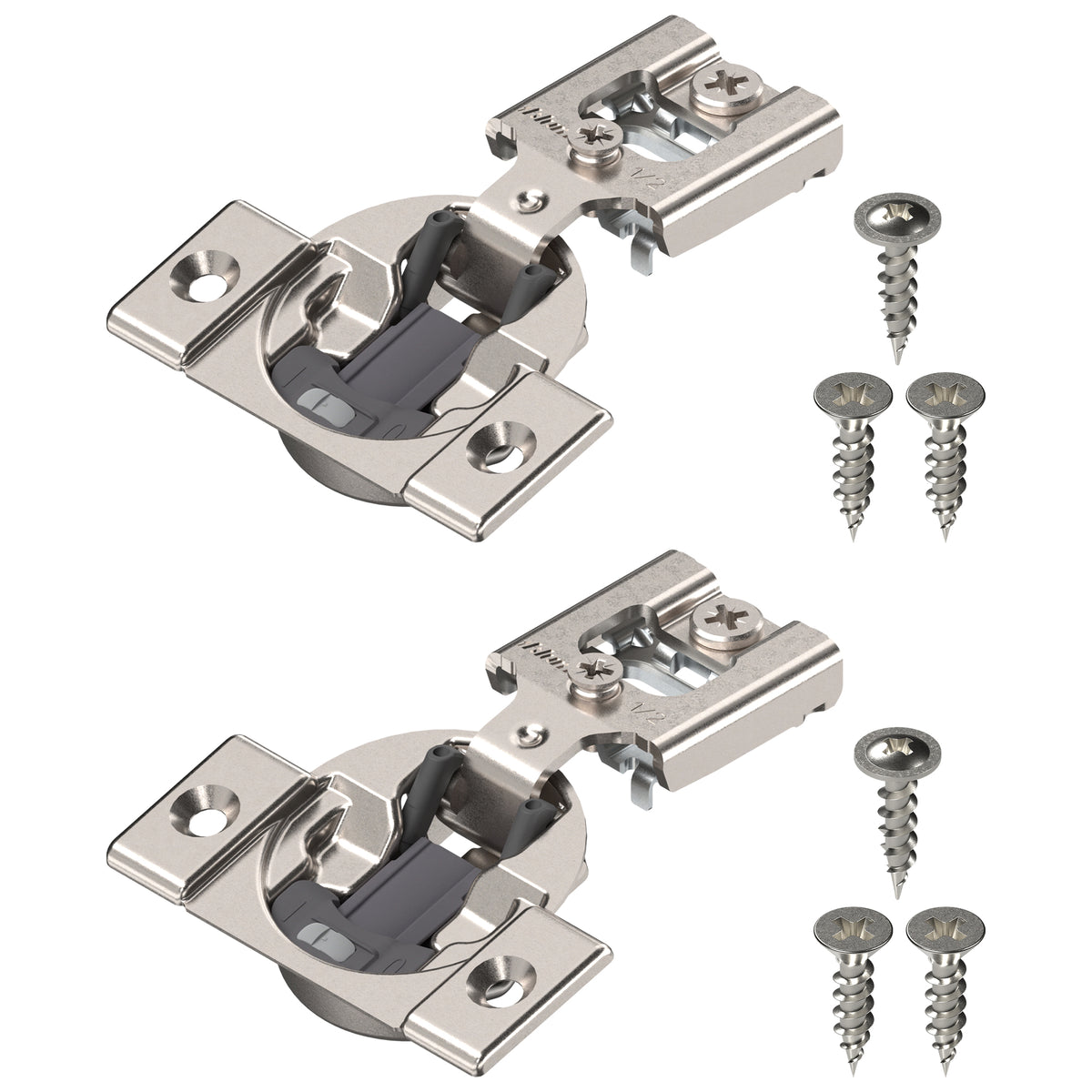 Blum COMPACT BLUMOTION Hinge, 50 Pack, 1/2" Overlay, 105° Opening Angle, Steel
