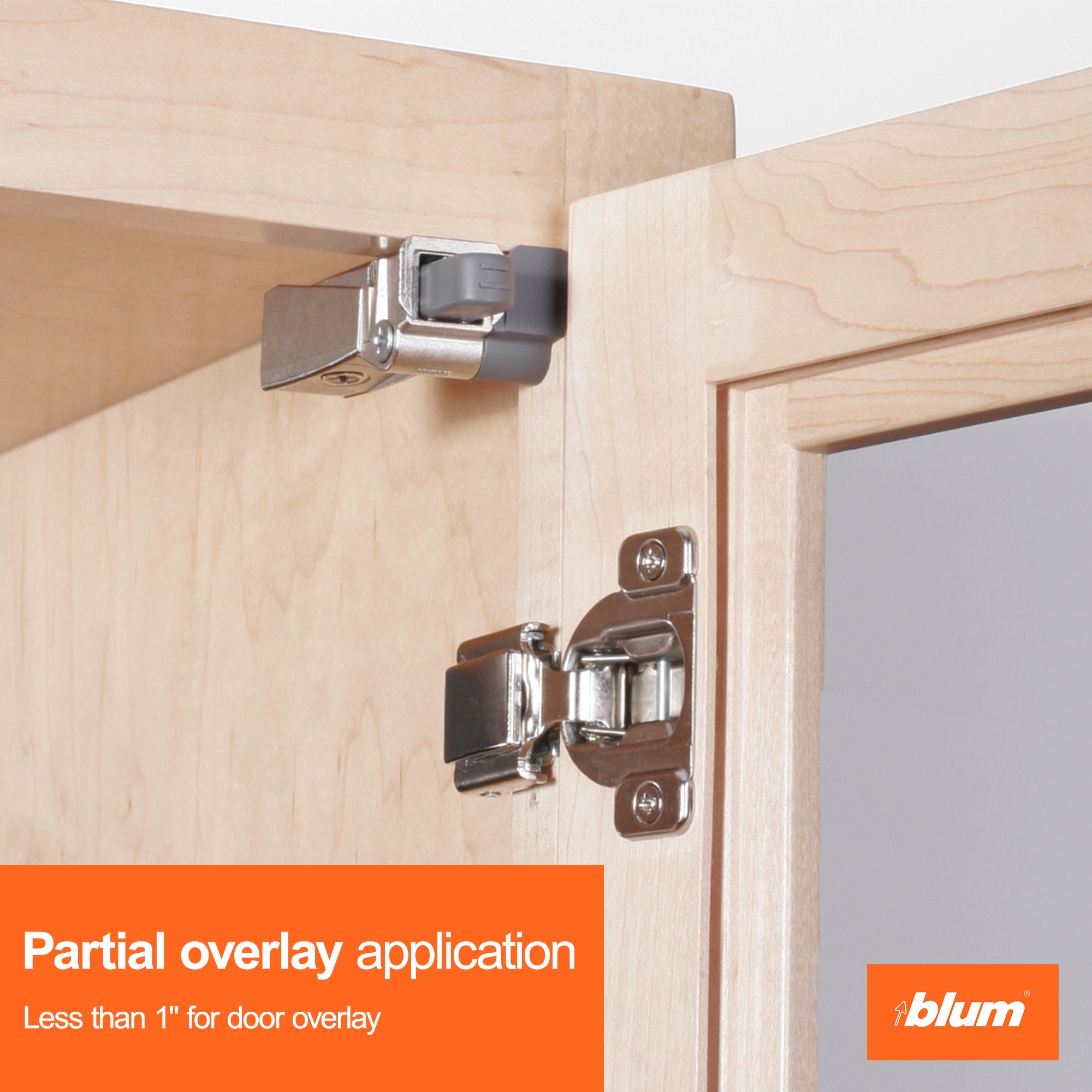 Blum BLUMOTION for Doors (15 Kits), Soft-Close Adapter for COMPACT Hinges, Includes Spacer and Screws for Face Frame Cabinets