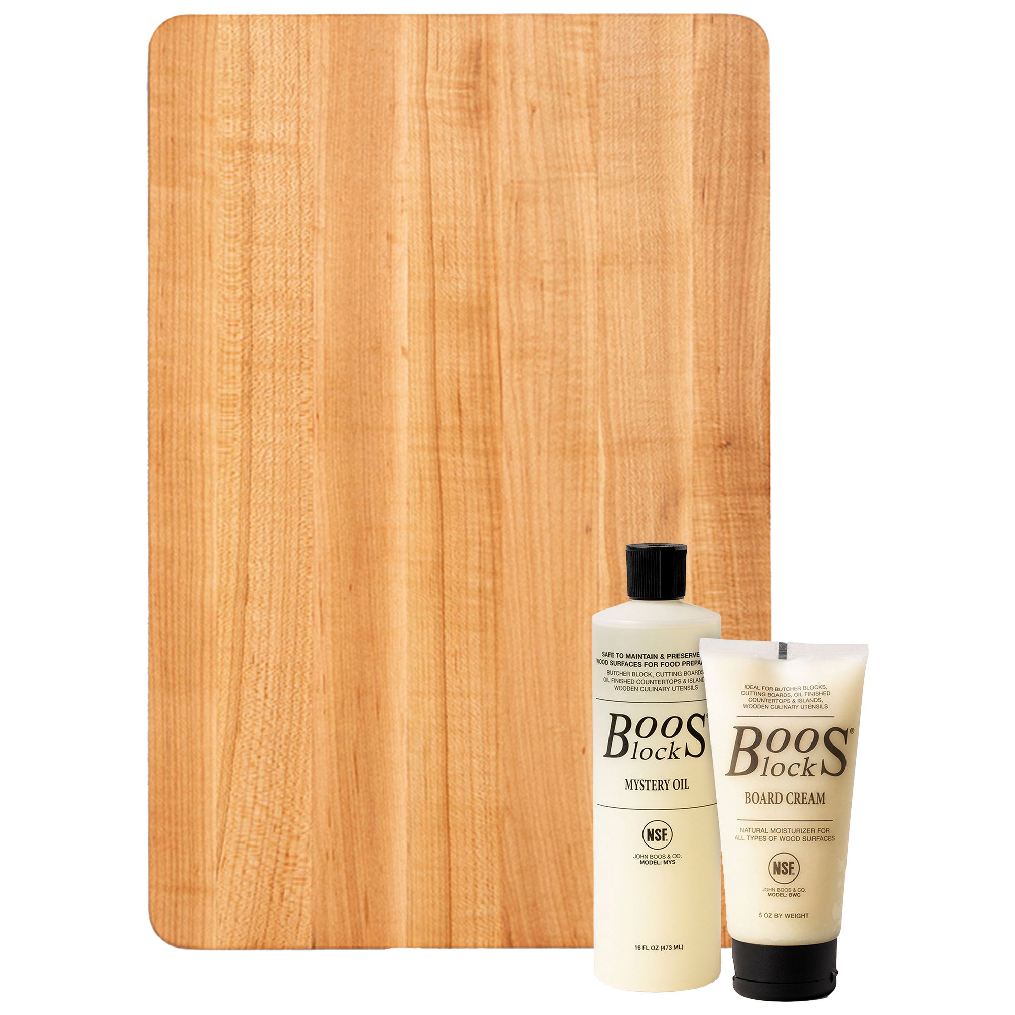 John Boos Small Maple Wood Reversible Cutting Board, Mystery Oil, Moisture Cream - VMInnovations