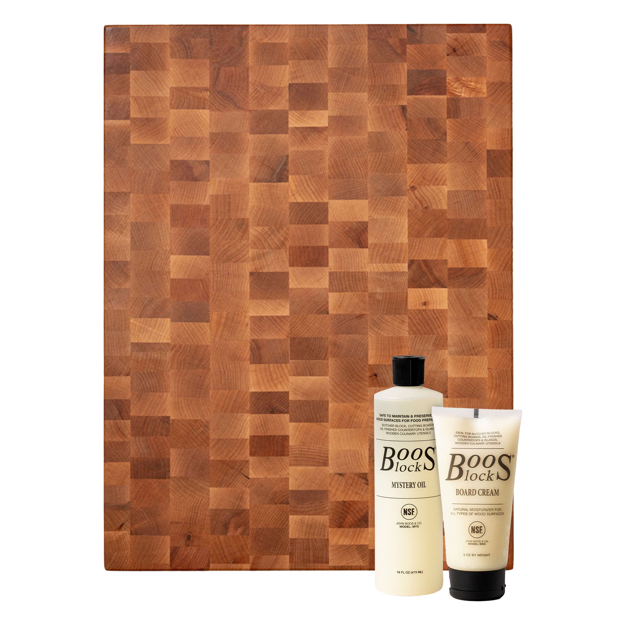 John Boos Large Maple Wood Cutting Board and Mystery Oil and Moisture Cream - VMInnovations