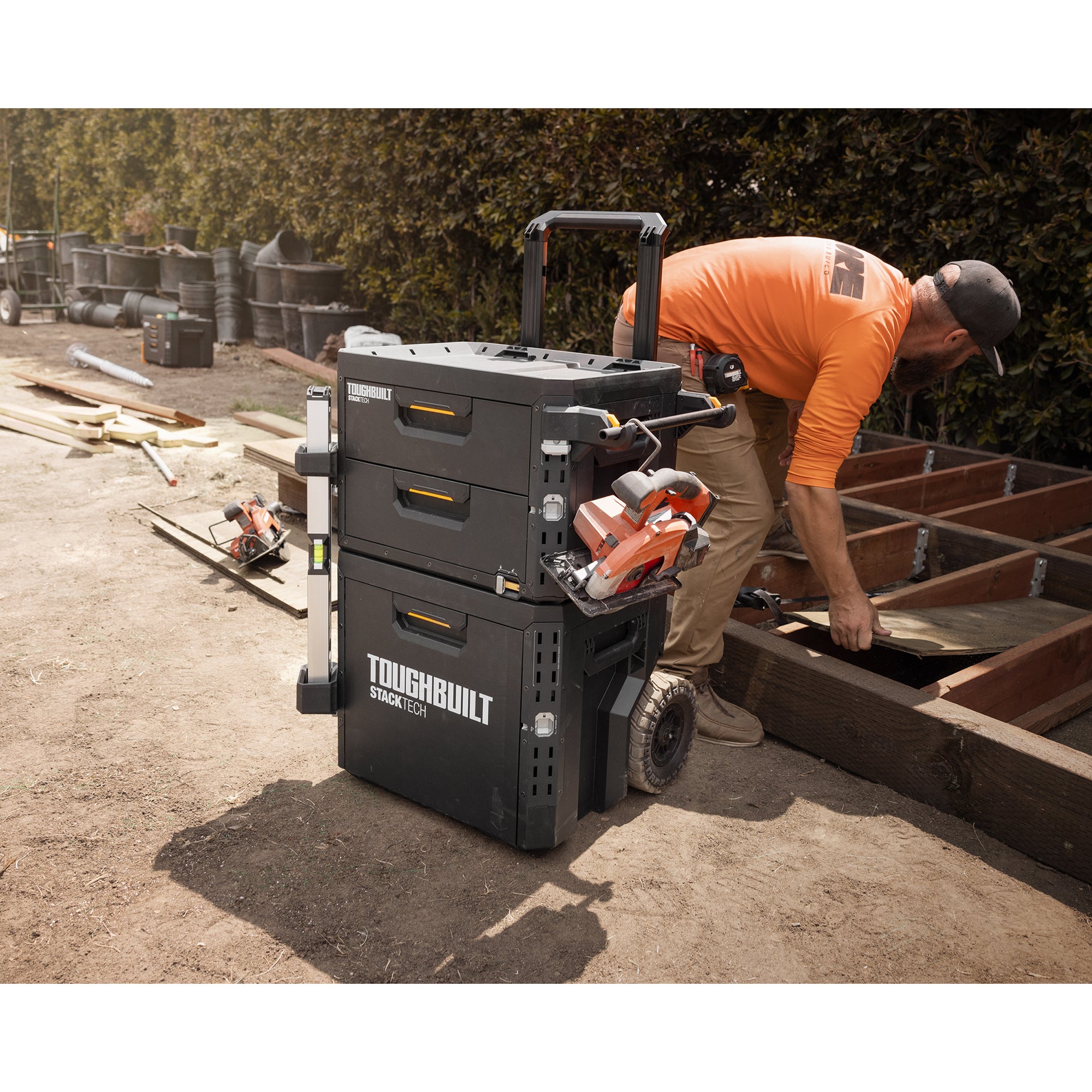 ToughBuilt StackTechRolling Locking Box, Tool Storage & Gear Organizer(Open Box)