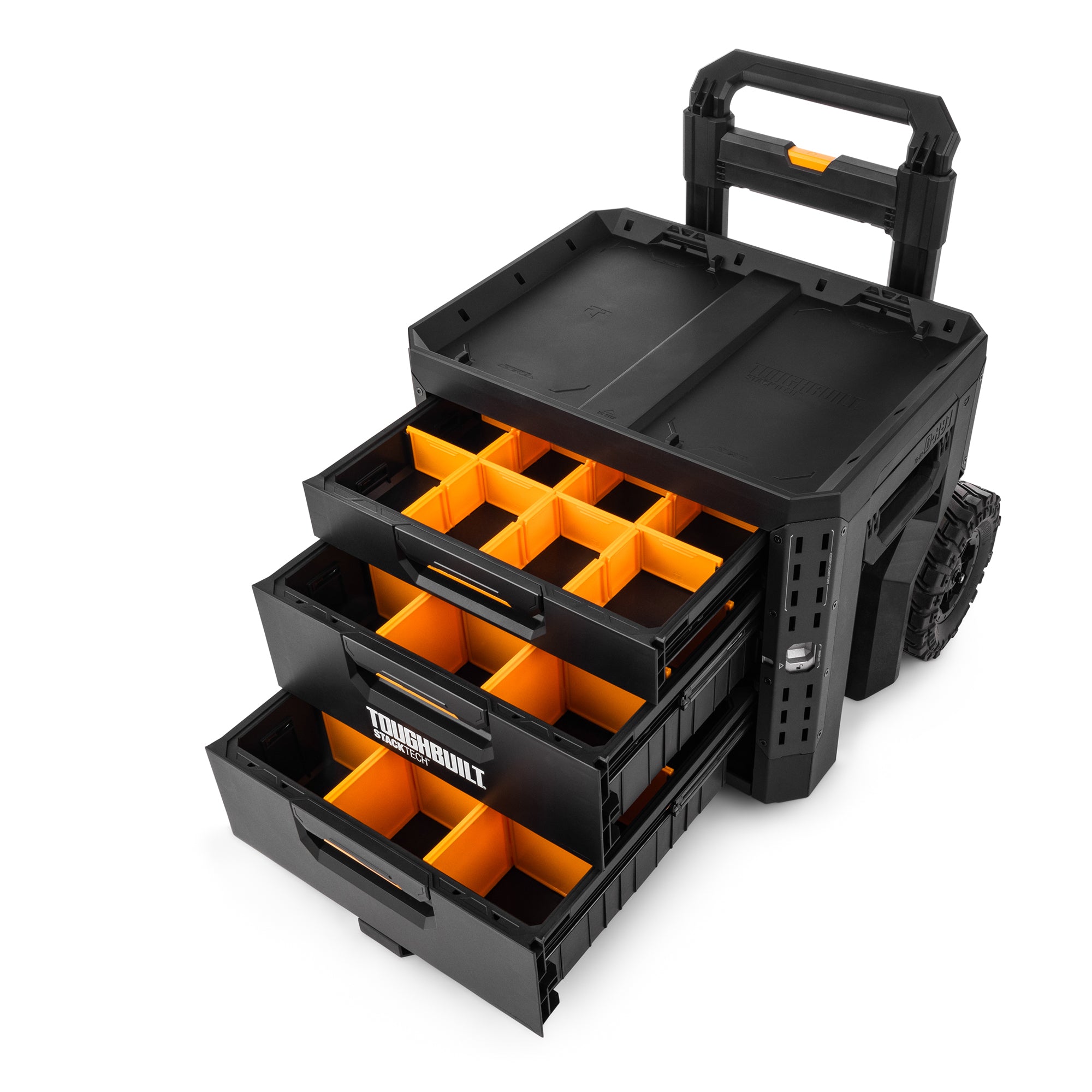 StackTech 3-Drawer Rolling Locking Box, Tool Storage & Gear Organizer (Open Box)