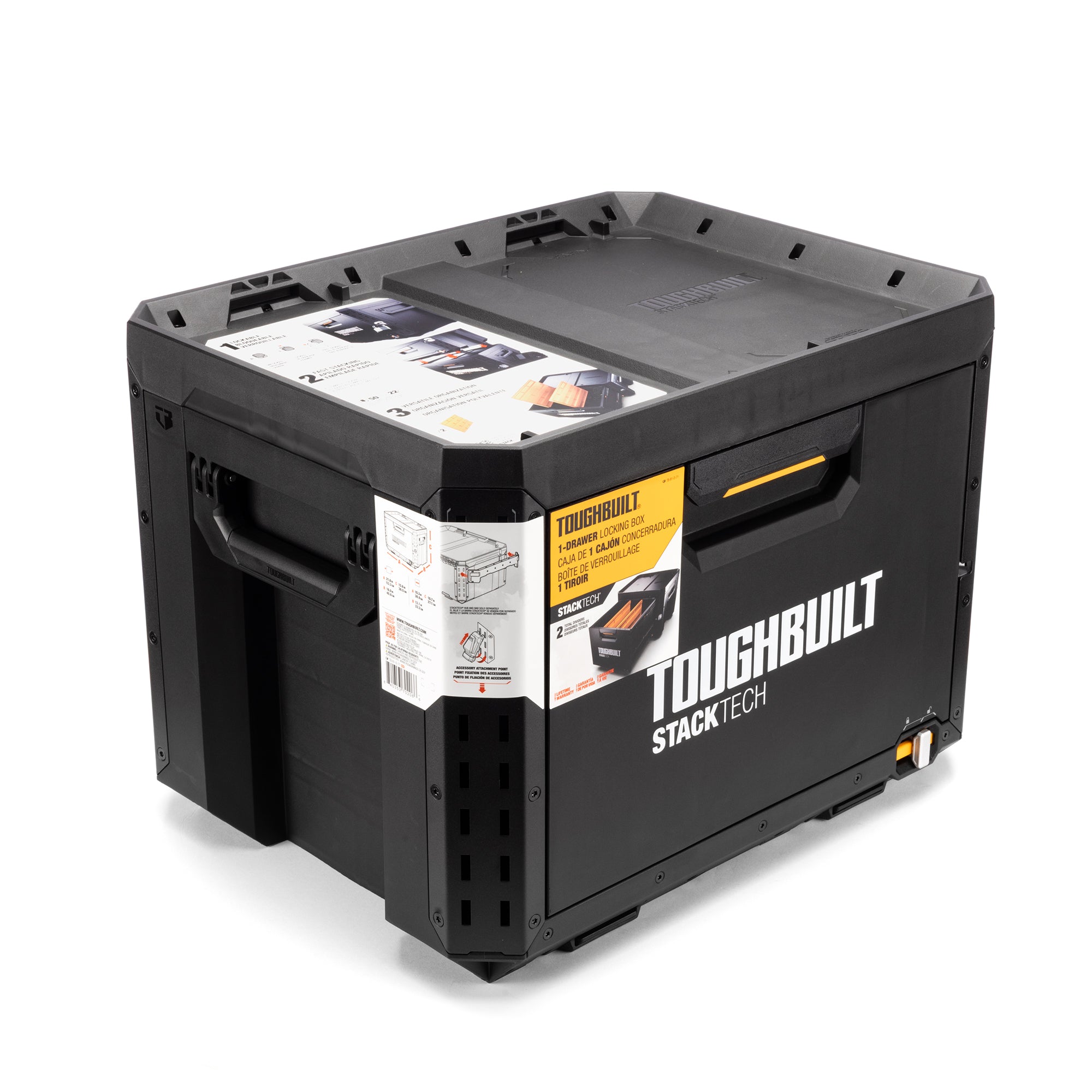 ToughBuilt StackTech 1-Drawer Locking Box, Plastic Storage Tool & Gear Organizer - VMInnovations