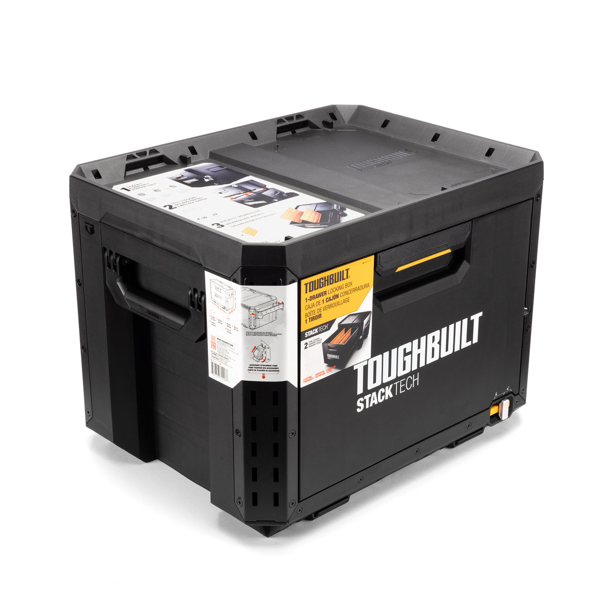 ToughBuilt StackTech 1-Drawer Locking Box, Plastic Storage Tool & Gear Organizer (Open Box)