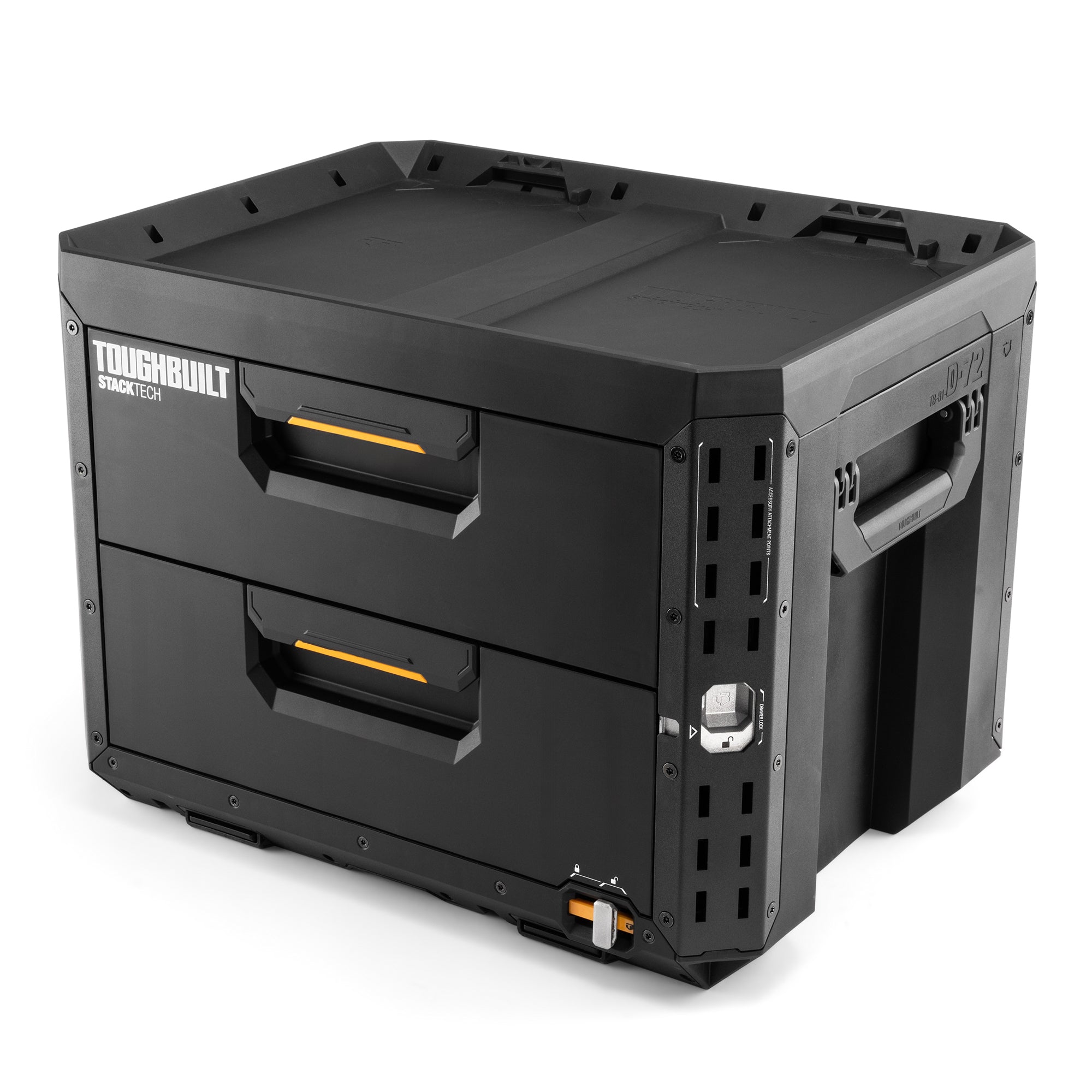 StackTech 2-Drawer Locking Box, Plastic Storage Tool & Gear Organizer (Open Box) - VMInnovations