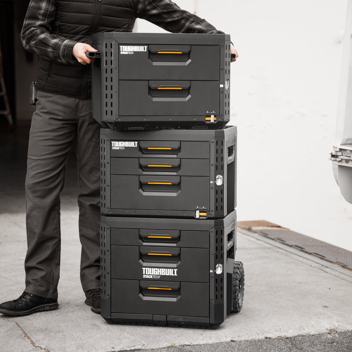 StackTech 2-Drawer Locking Box, Plastic Storage Tool & Gear Organizer (Open Box) - VMInnovations