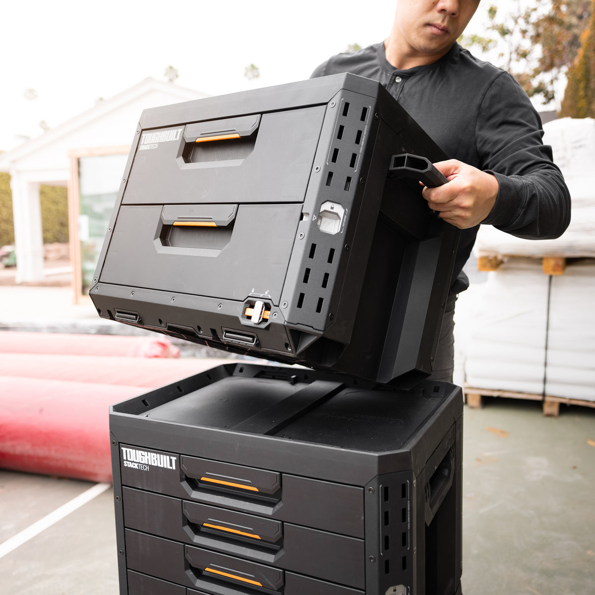 StackTech 2-Drawer Locking Box, Plastic Storage Tool & Gear Organizer (Open Box) - VMInnovations
