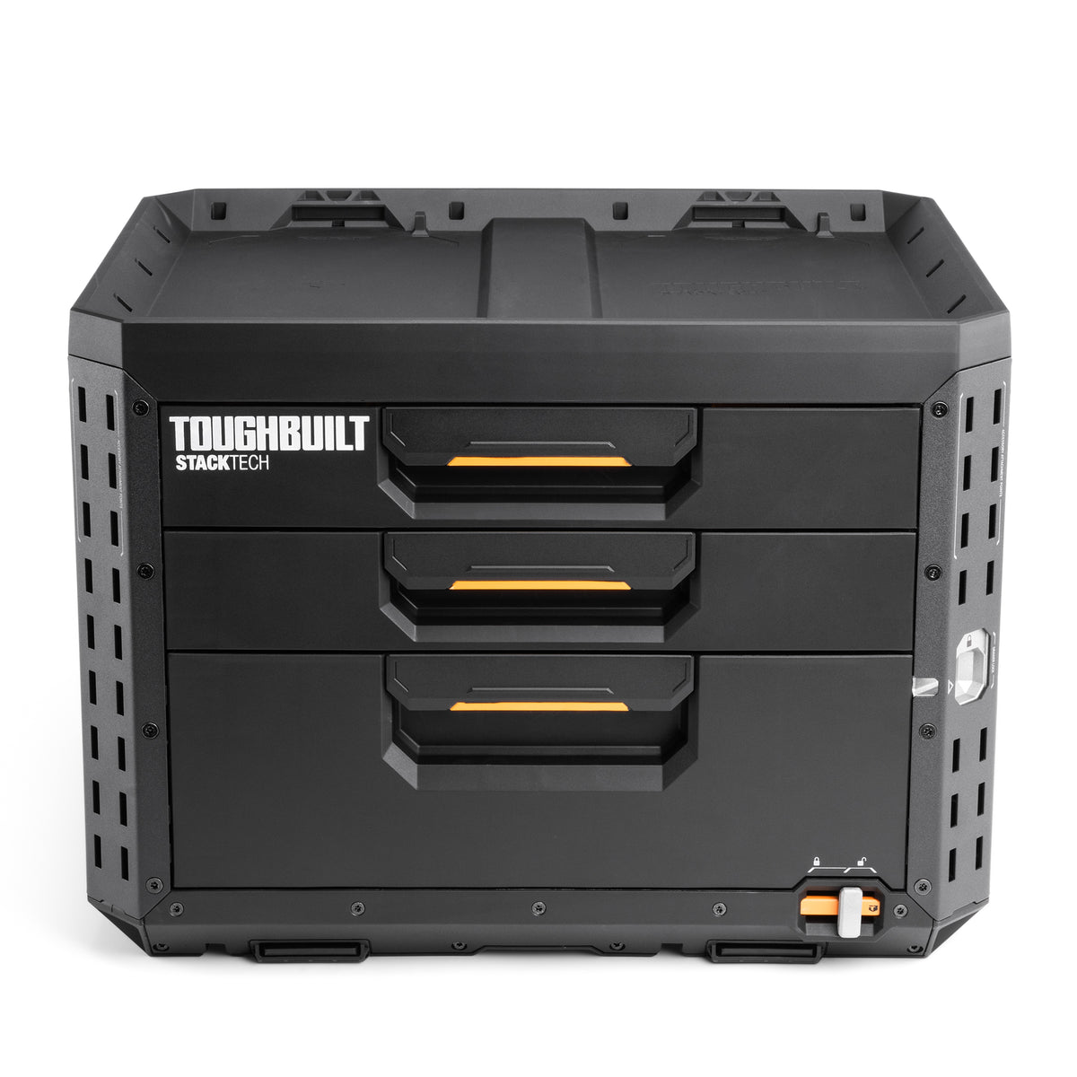 ToughBuilt StackTech Locking Box,Plastic Storage Tool & Gear Organizer(Open Box)
