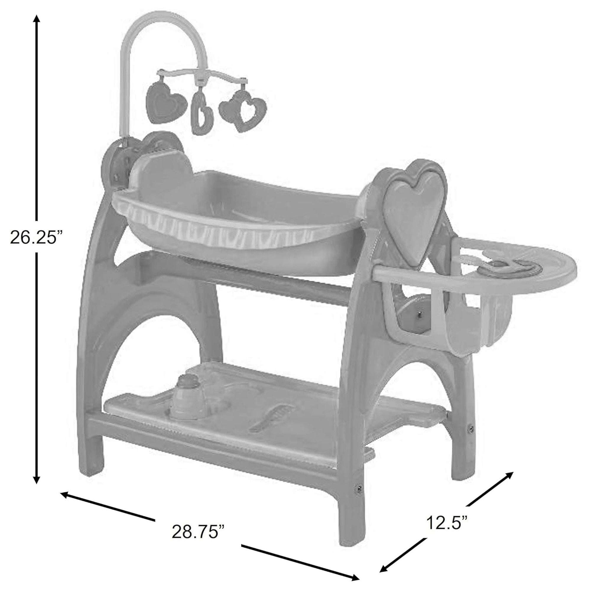 American Plastic Toys All in One Doll Nursery with Crib and Feeding Chair, Multi - VMInnovations