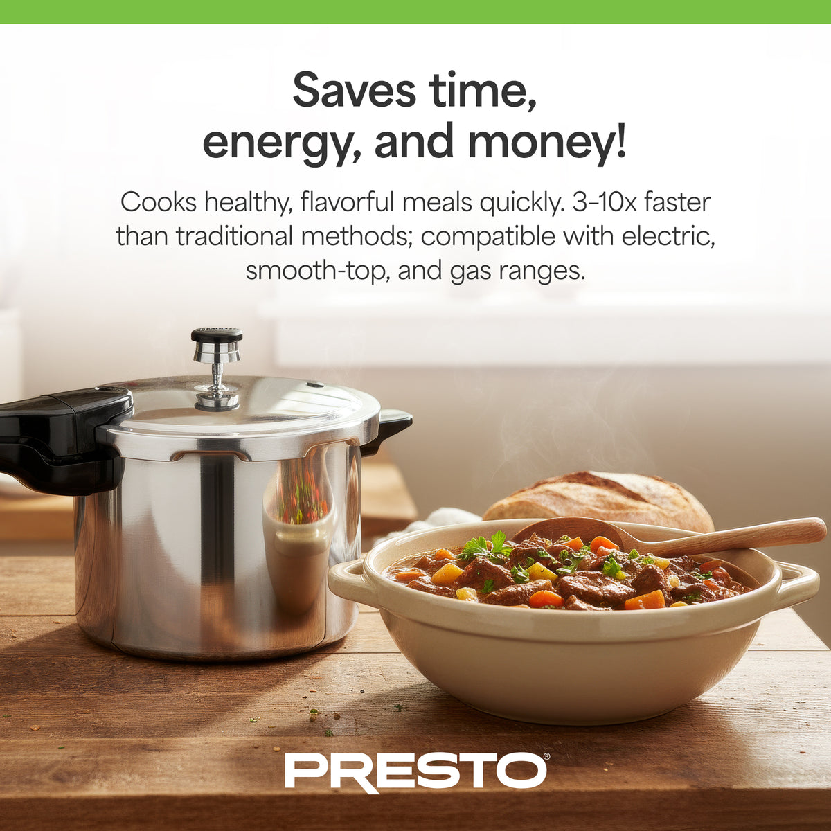 Presto 6 Quart Aluminum Pressure Cooker, Regulator & Cover Lock (Open Box)