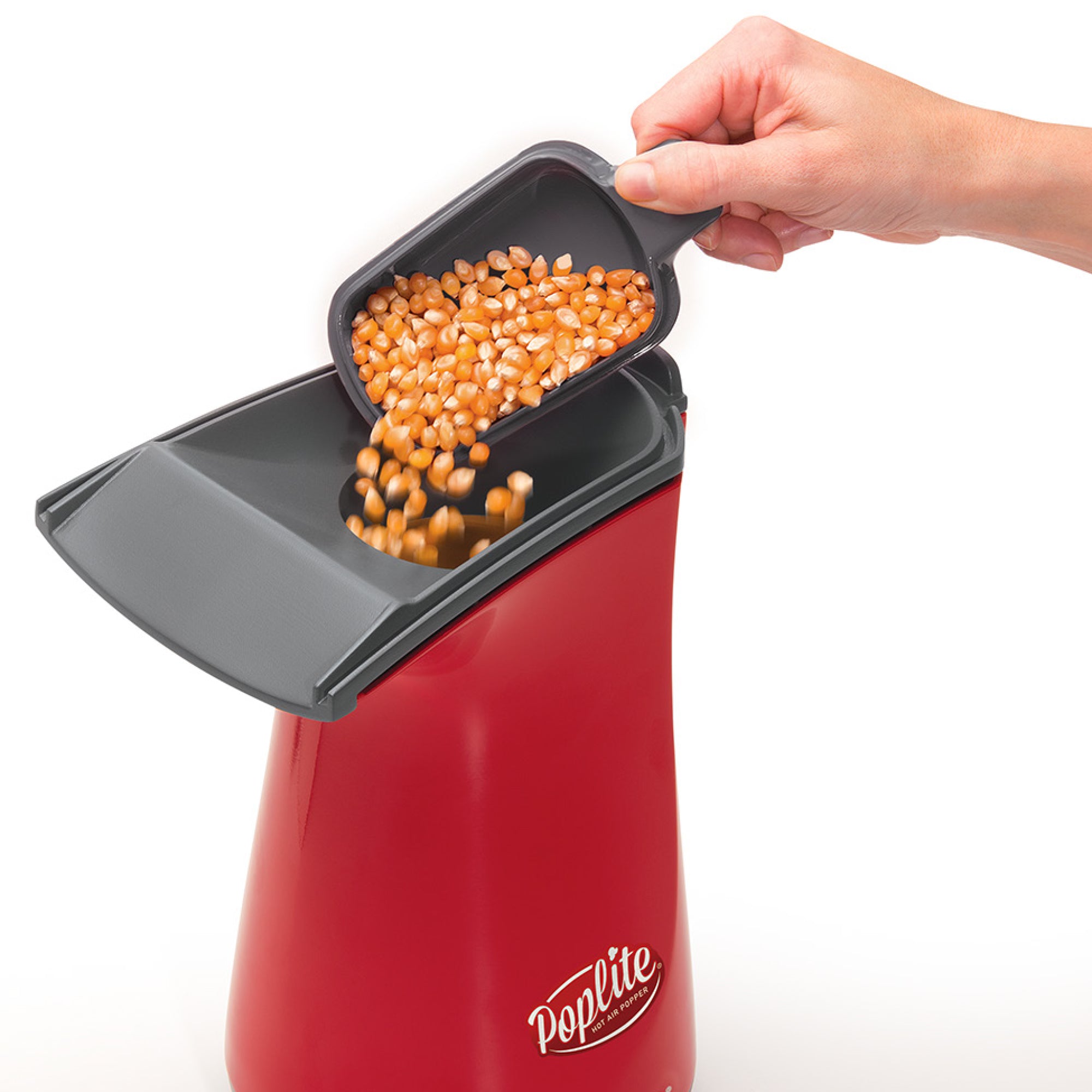 Presto PopLite Hot Air Corn Popper, Natural Quick Popcorn Maker, 18 Cups, Red - VMInnovations