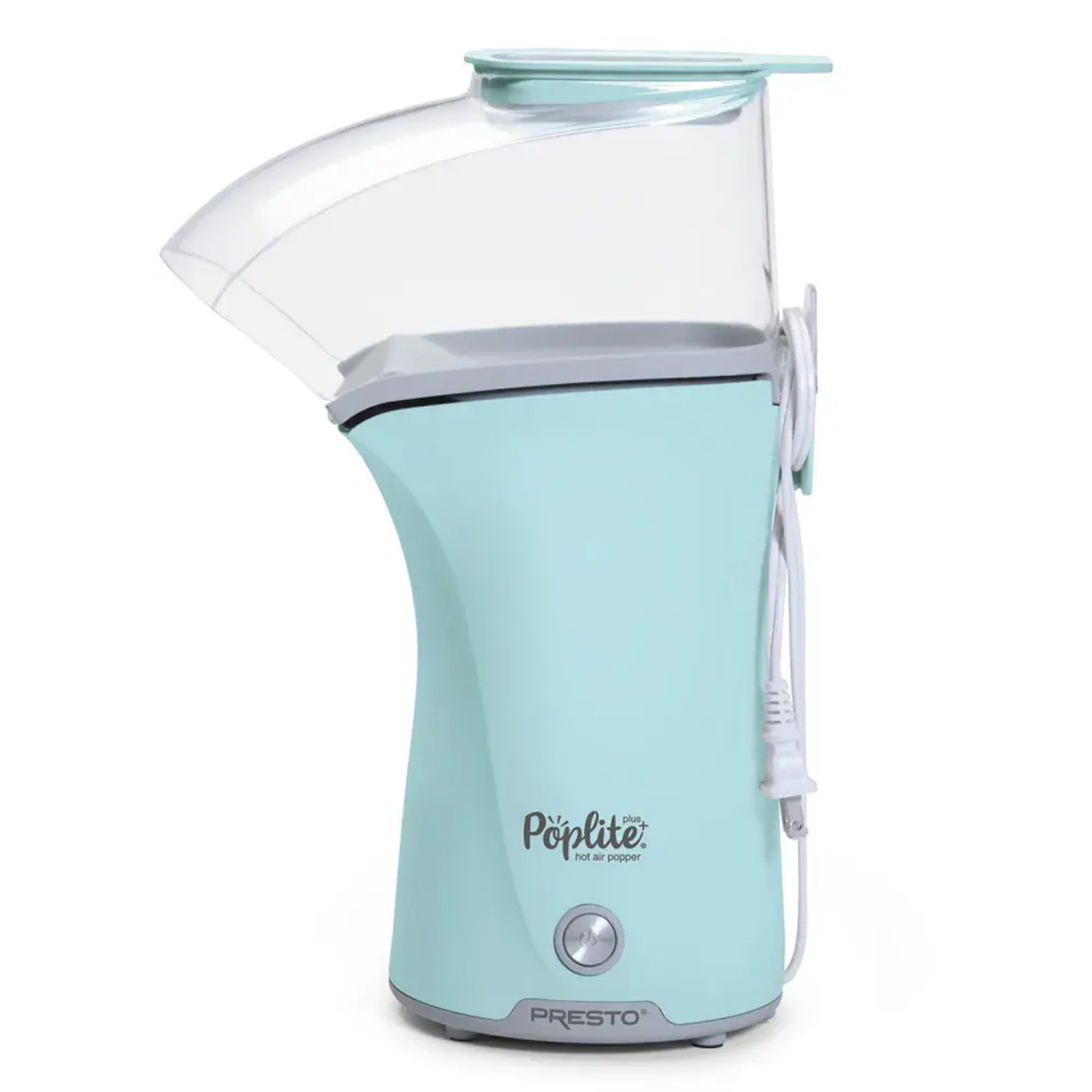 Presto PopLite Hot Air Corn Popper, Natural Quick Popcorn Maker, 18 Cups, Aqua - VMInnovations