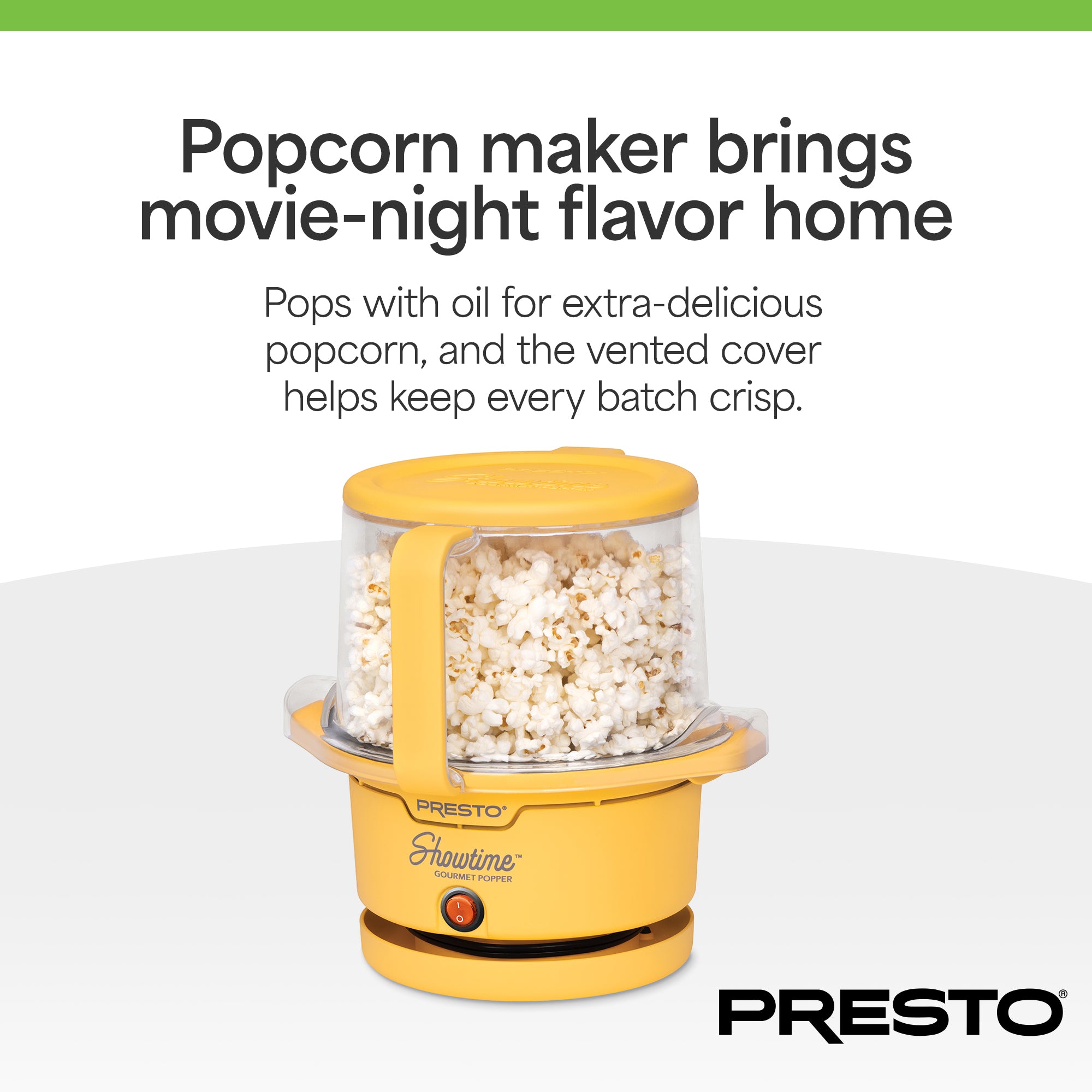 Presto Showtime Gourmet Popper, Nonstick Popcorn Maker, 12 Cups (Open Box)