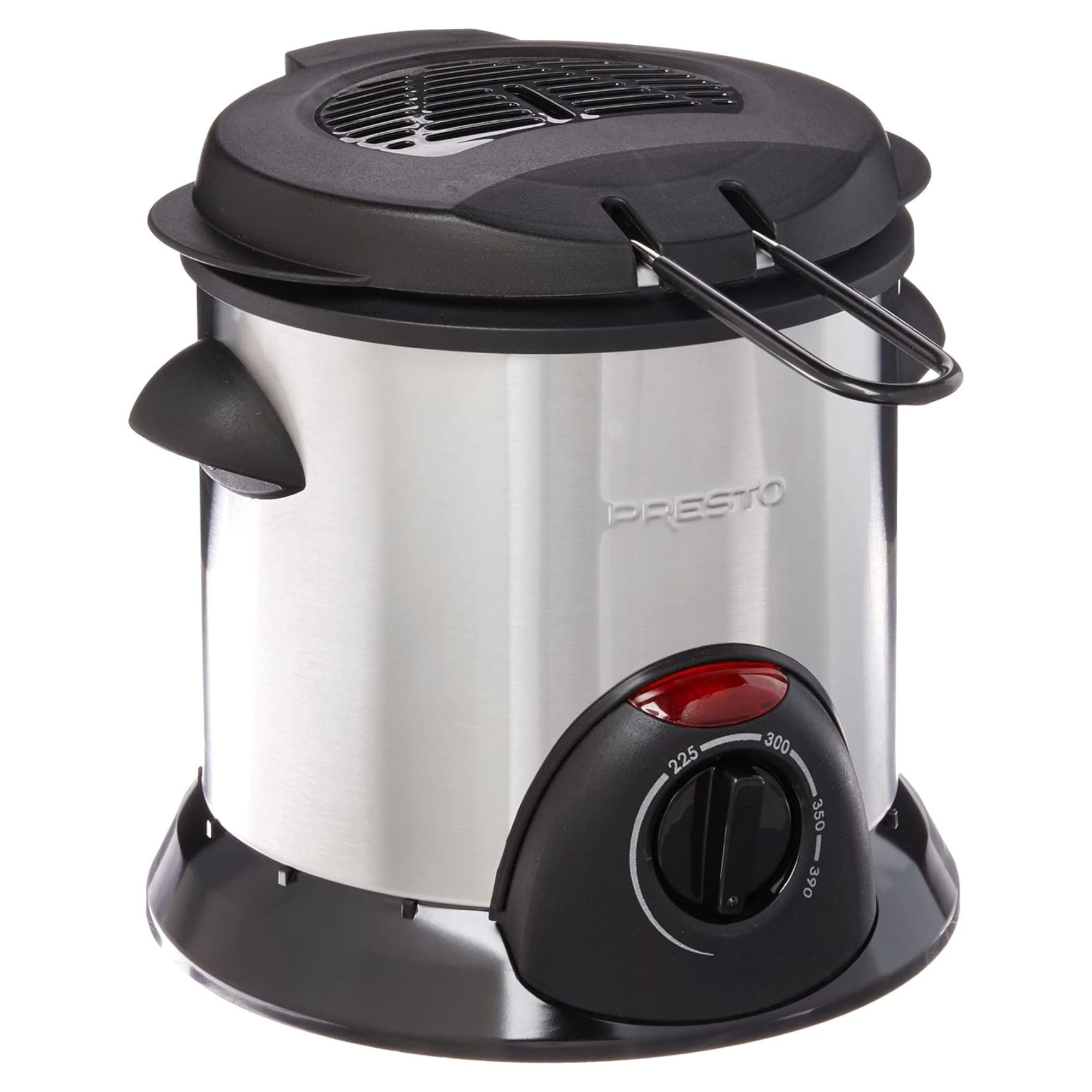 Presto 1L Stainless Steel Electric Deep Fryer with Temperature Control, Silver - VMInnovations