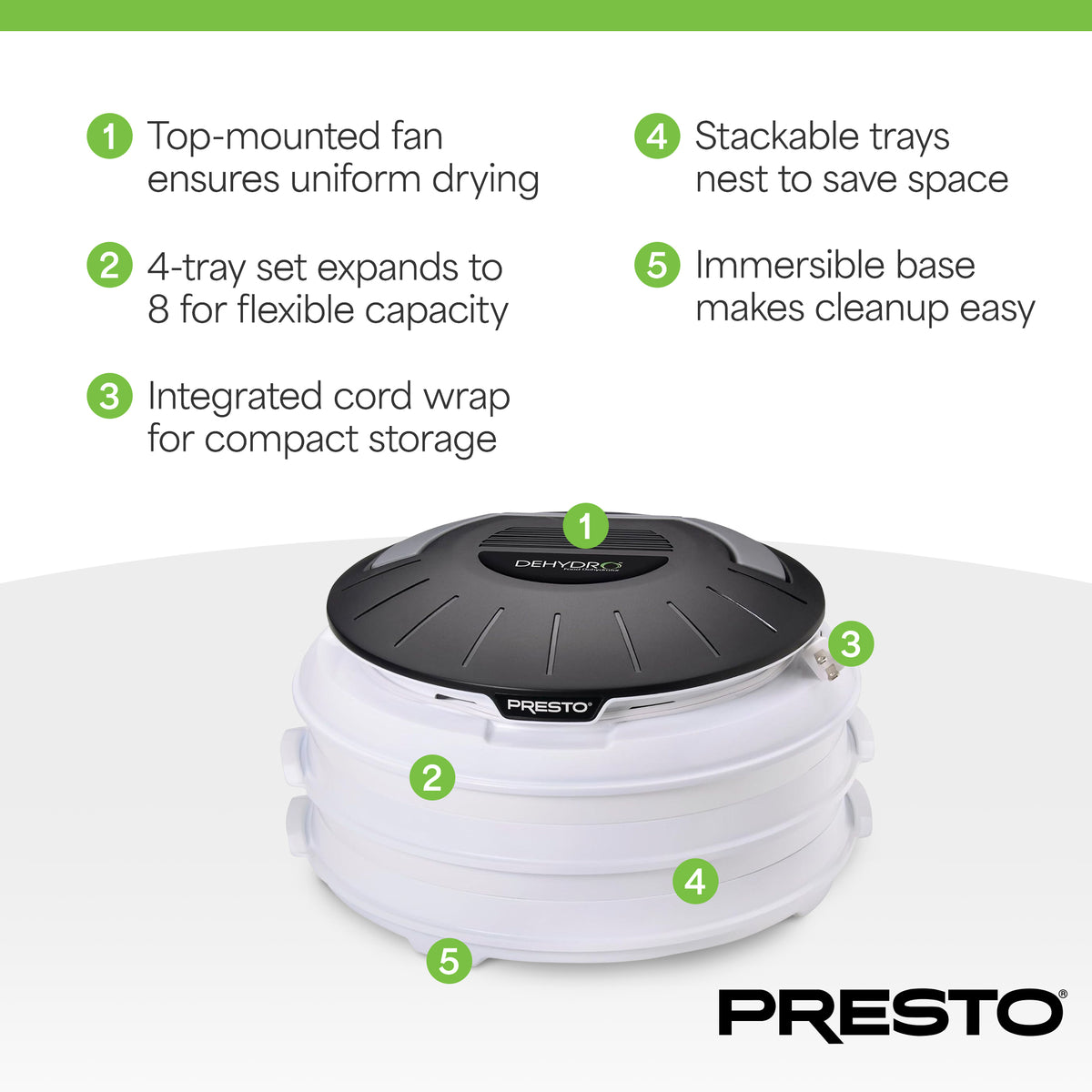 Presto Dehydro Electric Food Dehydrator, Expandable Dryer Machine(Open Box)