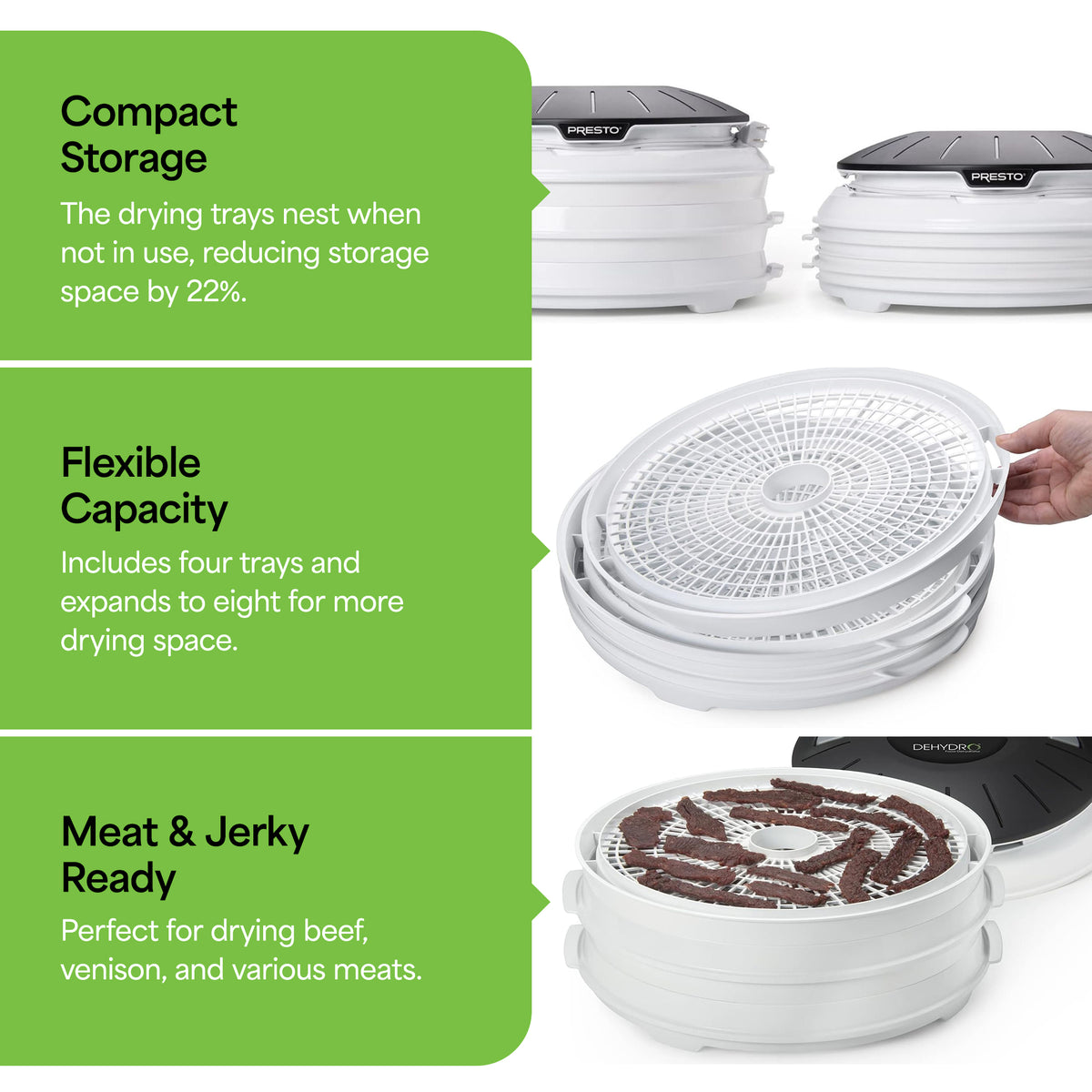 Presto Dehydro Electric Food Dehydrator, Expandable Dryer Machine(Open Box)