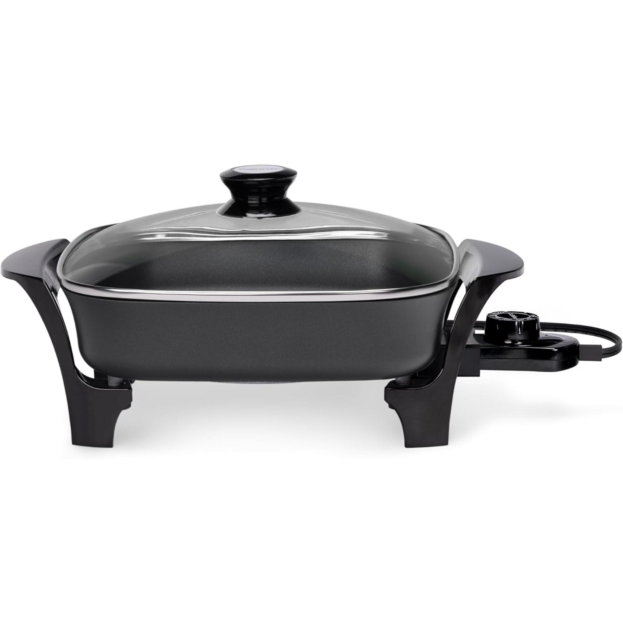 Presto 11-Inch Electric Skillet with Glass Lid, Ceramic Nonstick Multi-Use Pan - VMInnovations