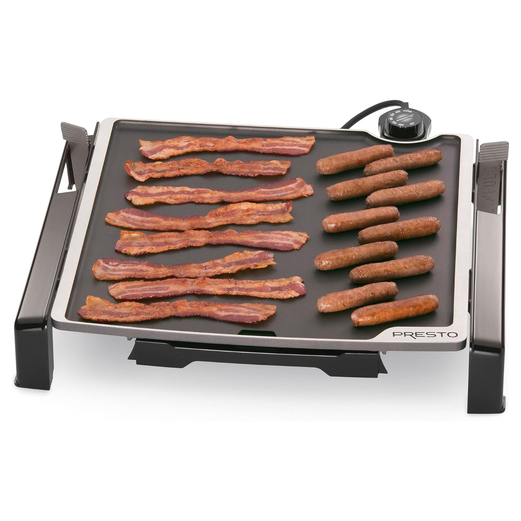 Presto 15-Inch Electric Tilt-n-Fold Griddle, Nonstick Flat Top Grill, Black