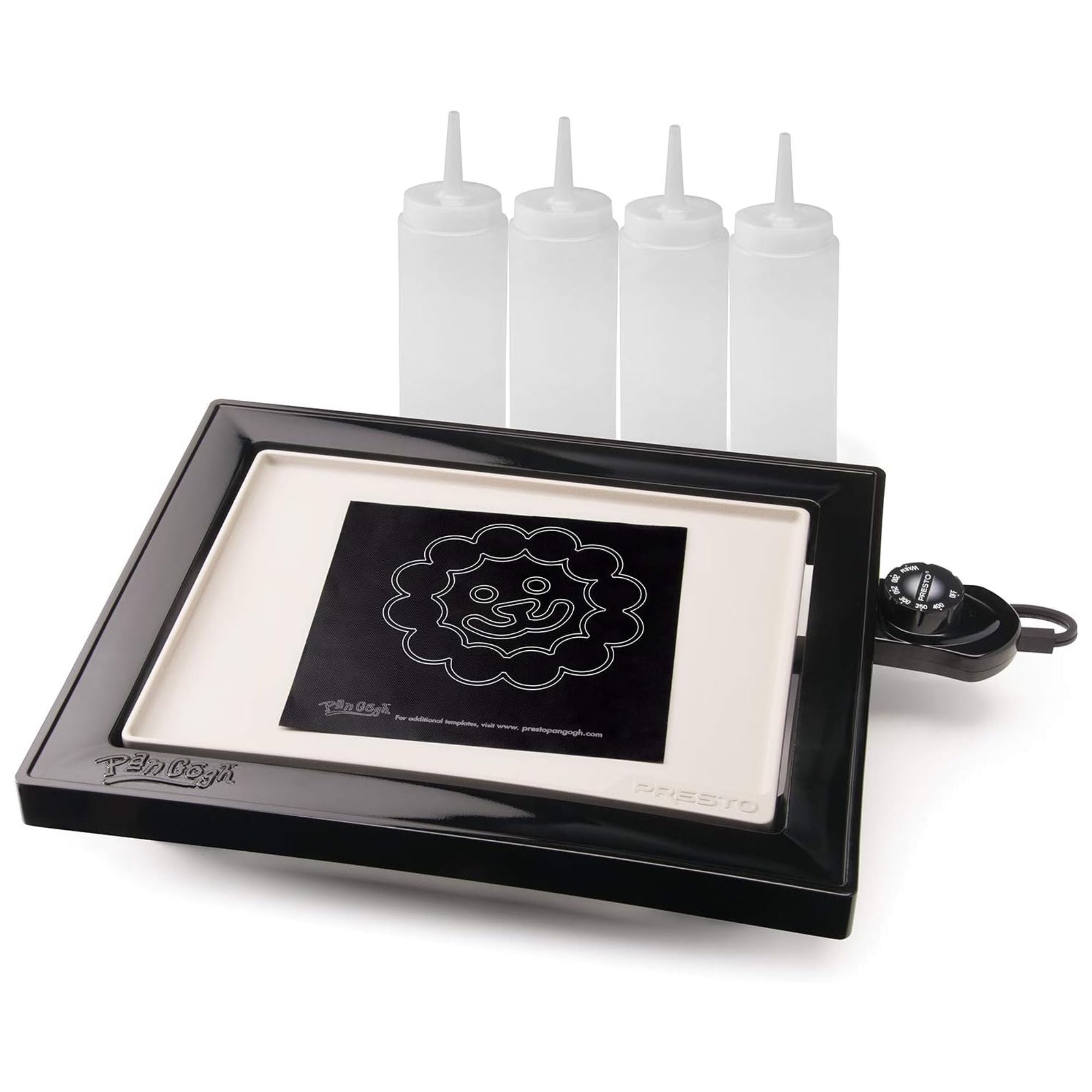 Presto PanGogh Electric Griddle w/ Batter Bottles & Template, Nonstick Flat Top - VMInnovations
