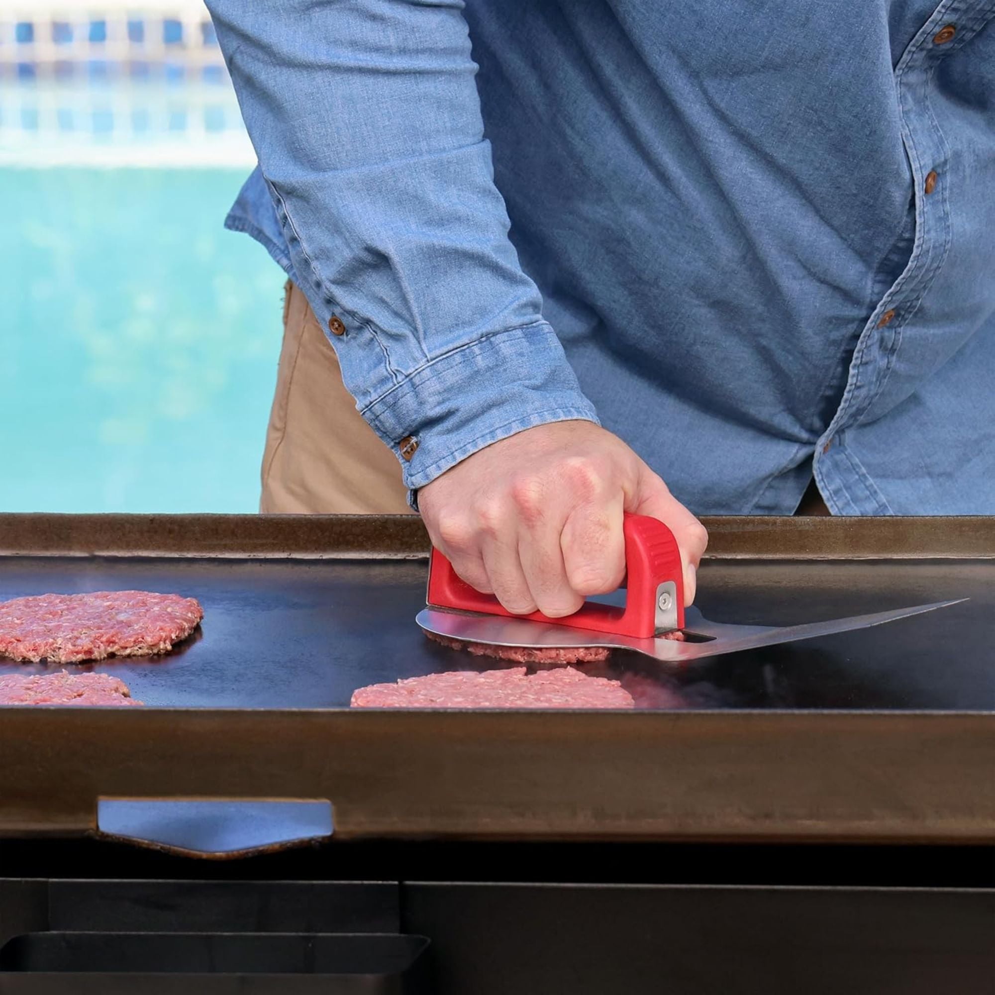 Presto Smashula Burger Press and Spatula, Stainless Steel 4 In 1 Grill Tool