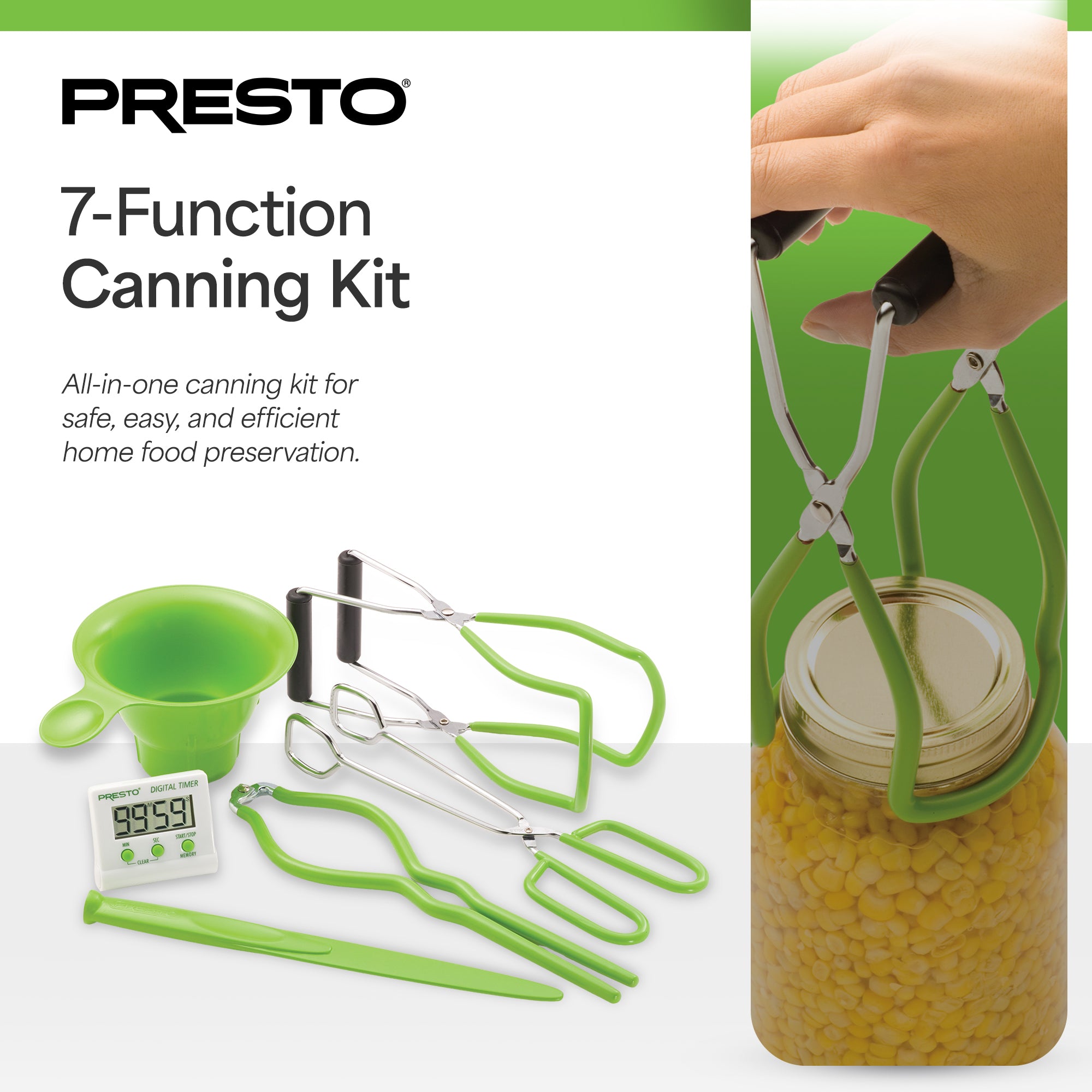 Presto 7 Function Canning Kit, Canner Tools for Pickling and Pressure Canning