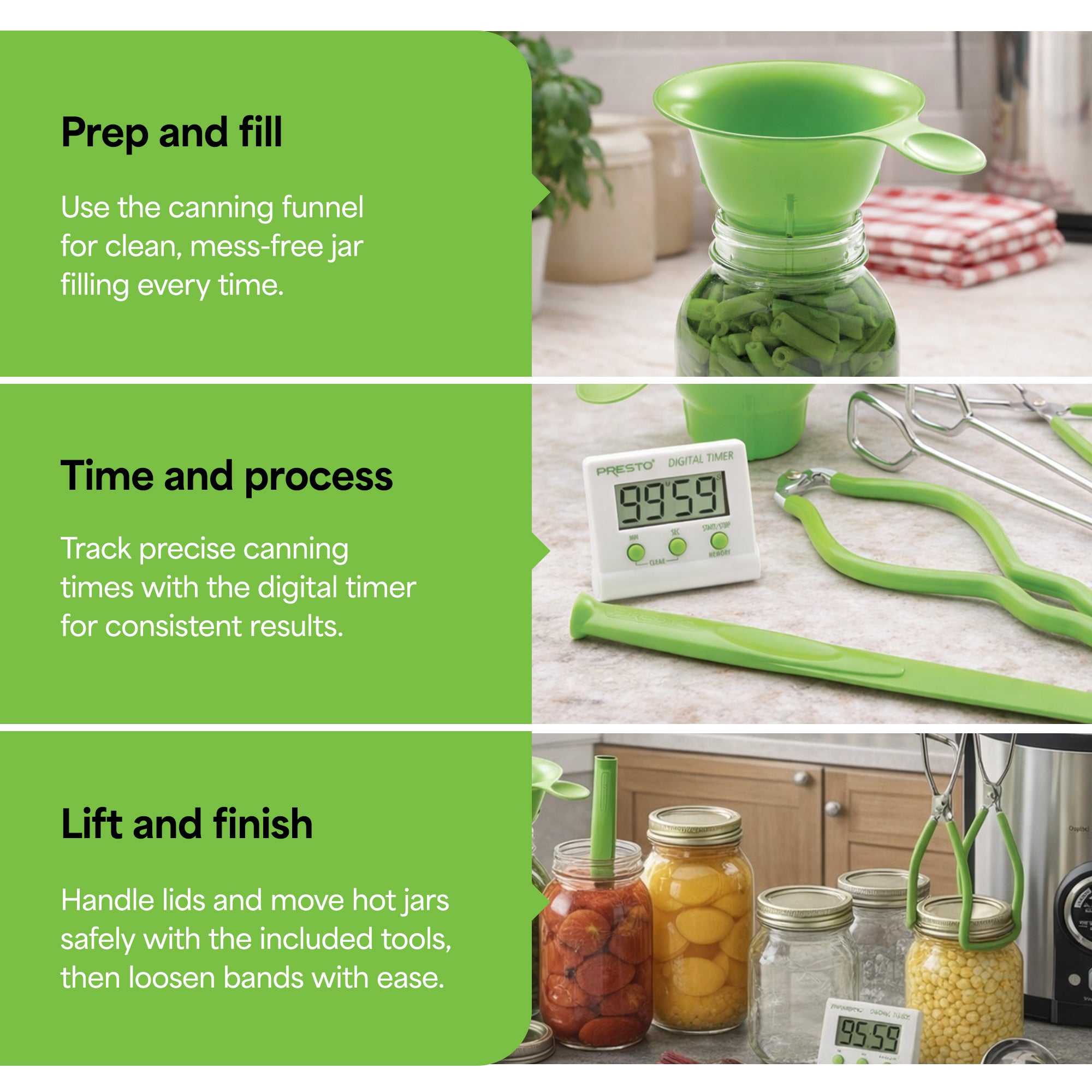 Presto 7 Function Canning Kit, Canner Tools for Pickling and Pressure Canning