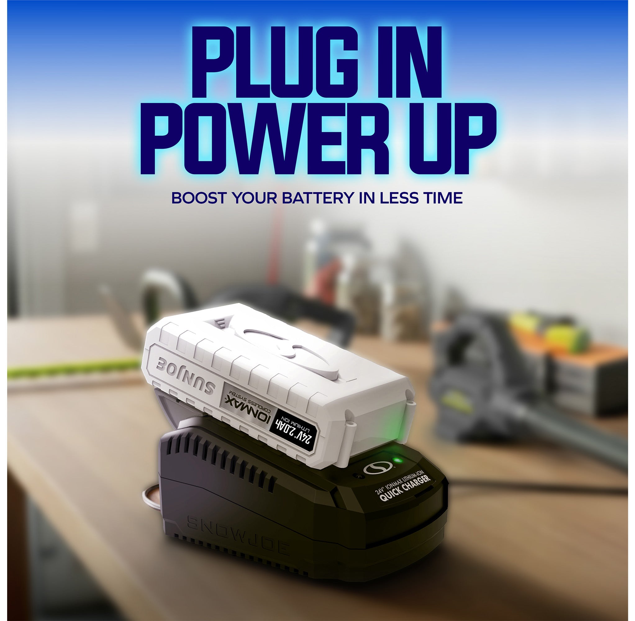 Snow Joe Dual-Port Quick Charger for 24V Lithium-Ion Batteries for Sun Joe Tools